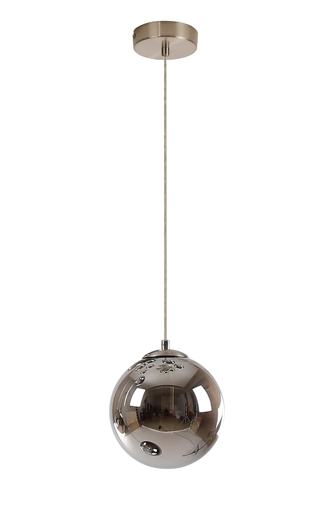 Deacon Single Pendant Single Light - Satin Nickel & Chrome