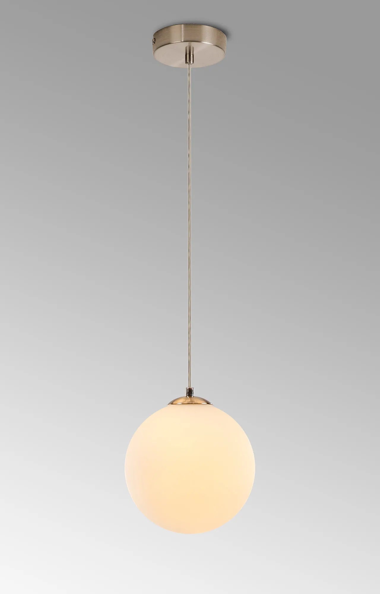 Deacon Single Pendant Single Light - Satin Nickel & Opal