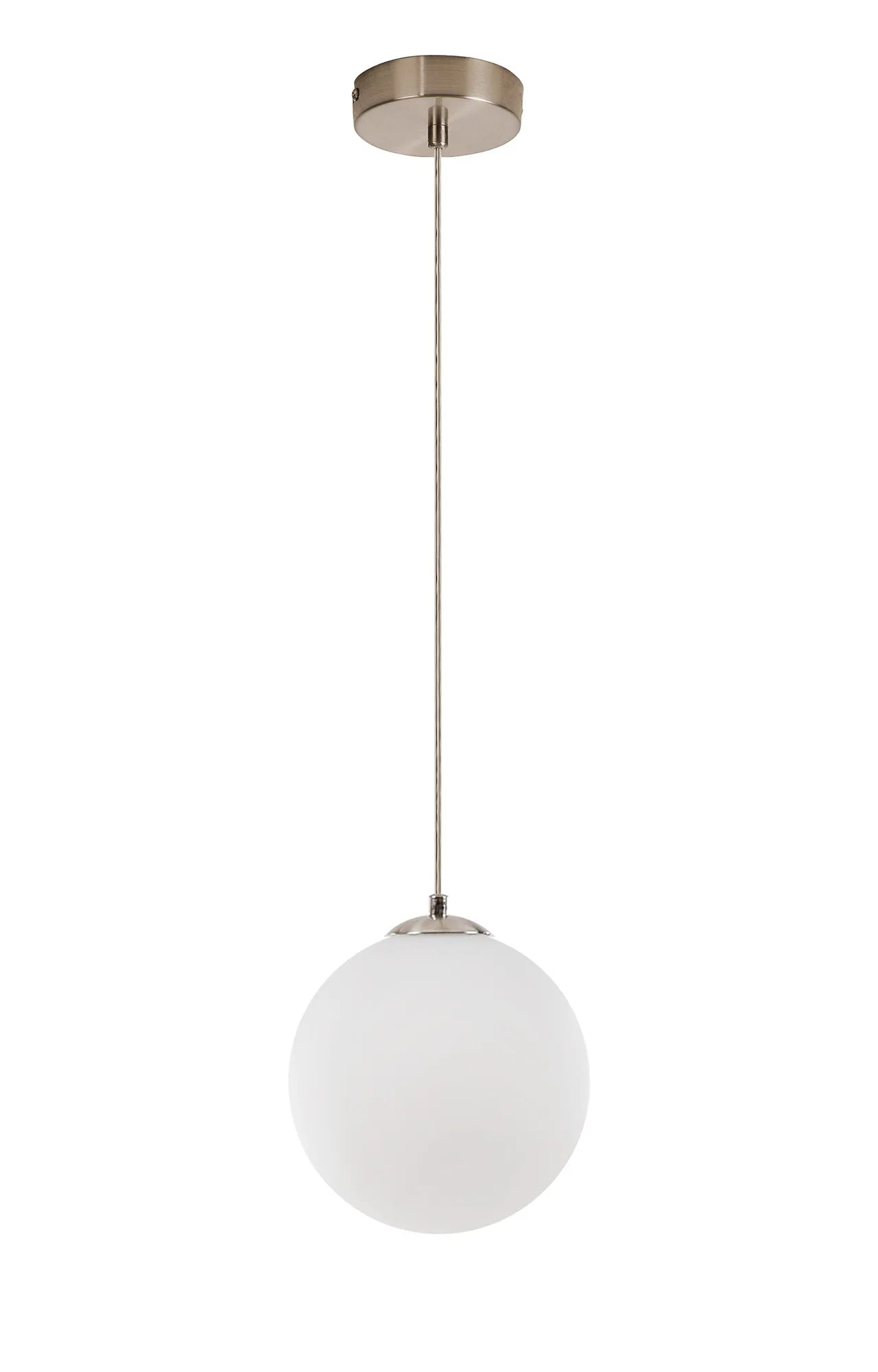 Deacon Single Pendant Single Light - Satin Nickel & Opal