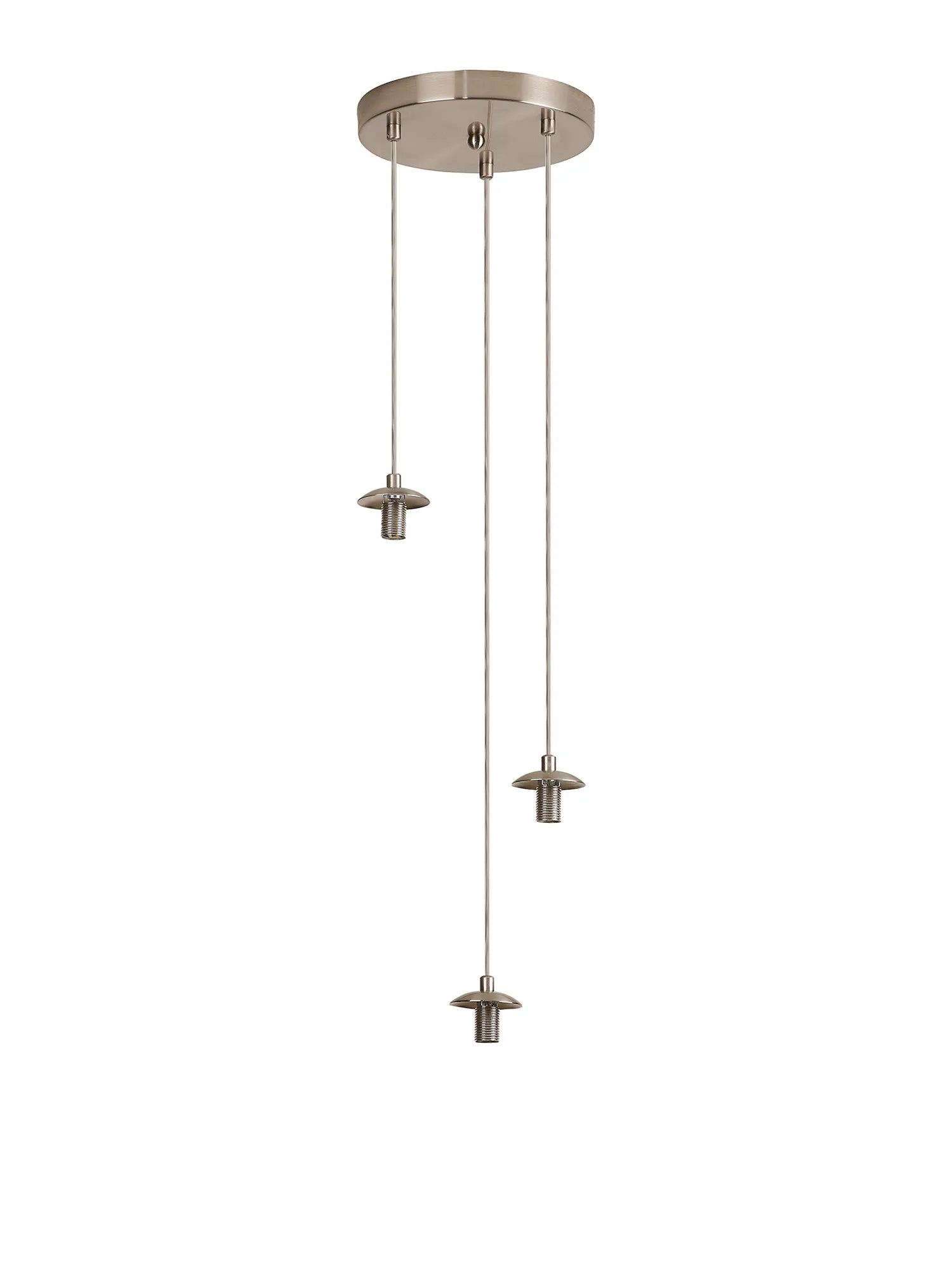 Deacon Round Pendant (Frame Only) 3 Light - Satin Nickel
