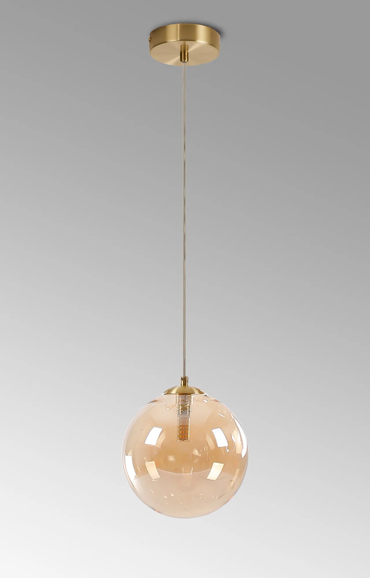 Deacon Single Pendant Single Light - Satin Gold & Amber
