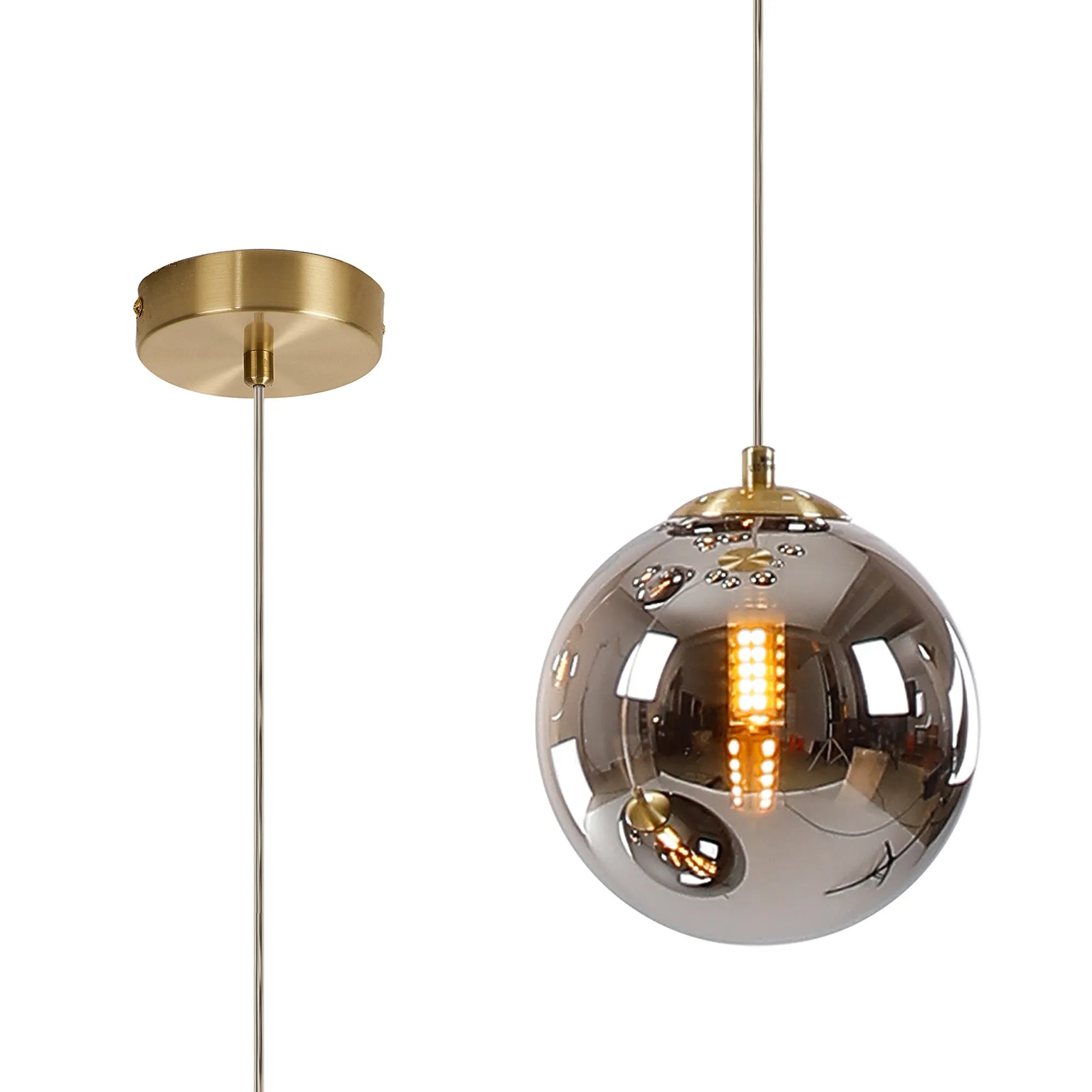 Deacon Single Pendant Single Light - Satin Gold & Chrome
