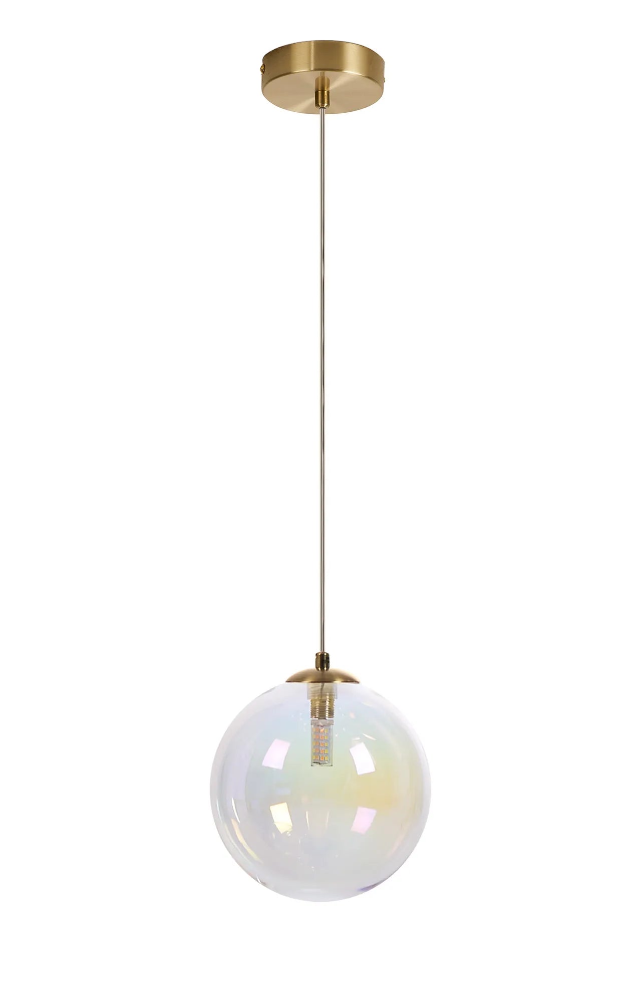 Deacon Single Pendant Single Light - Satin Gold & Iridescent