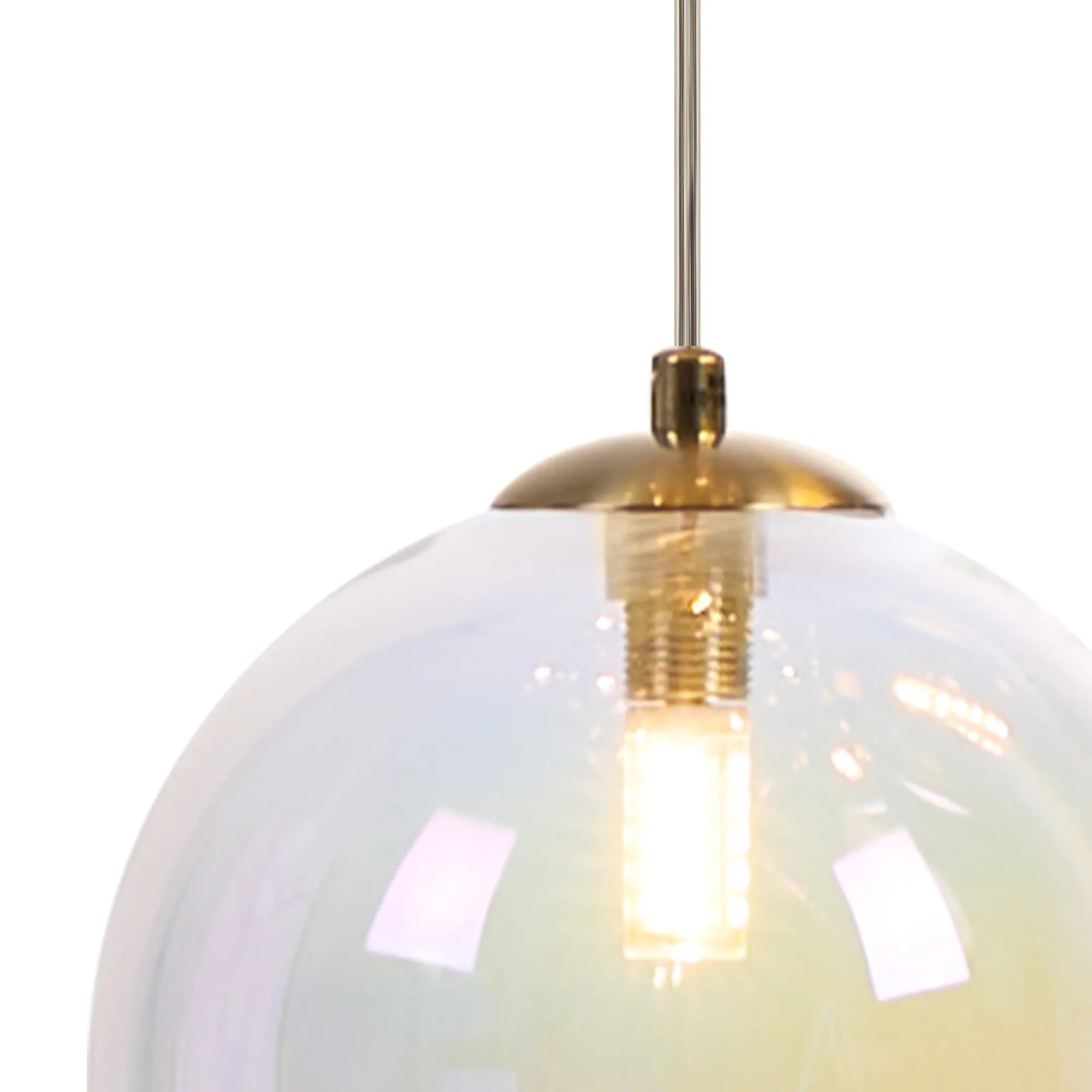 Deacon Single Pendant Single Light - Satin Gold & Iridescent
