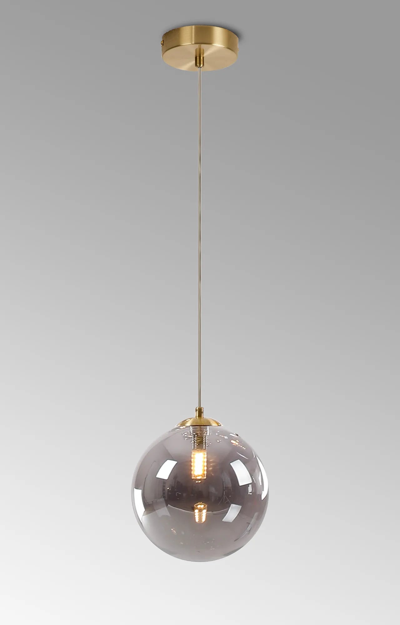 Deacon Single Pendant Single Light - Satin Gold & Smoke