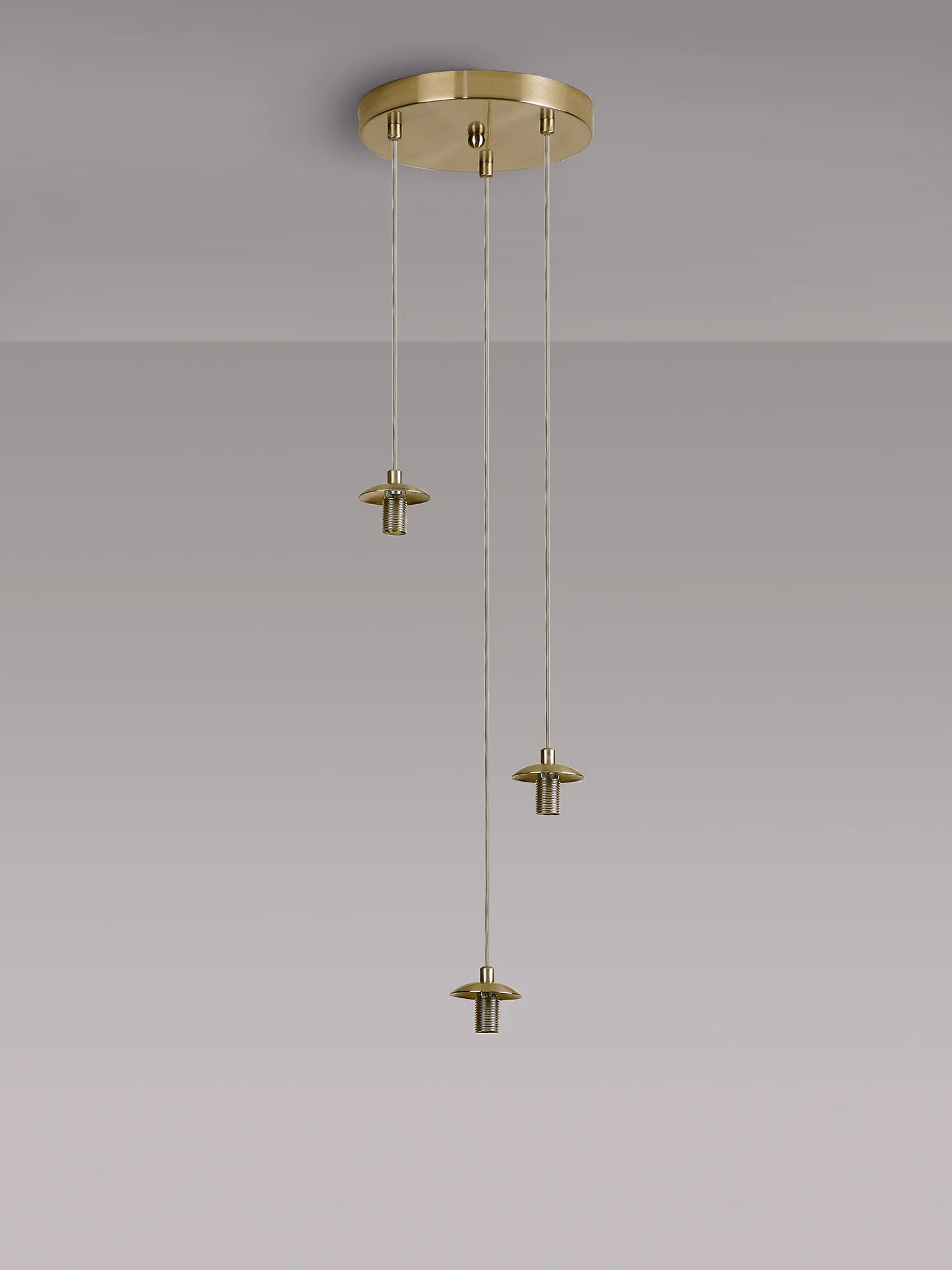 Deacon Round Pendant (Frame Only) 3 Light - Satin Gold