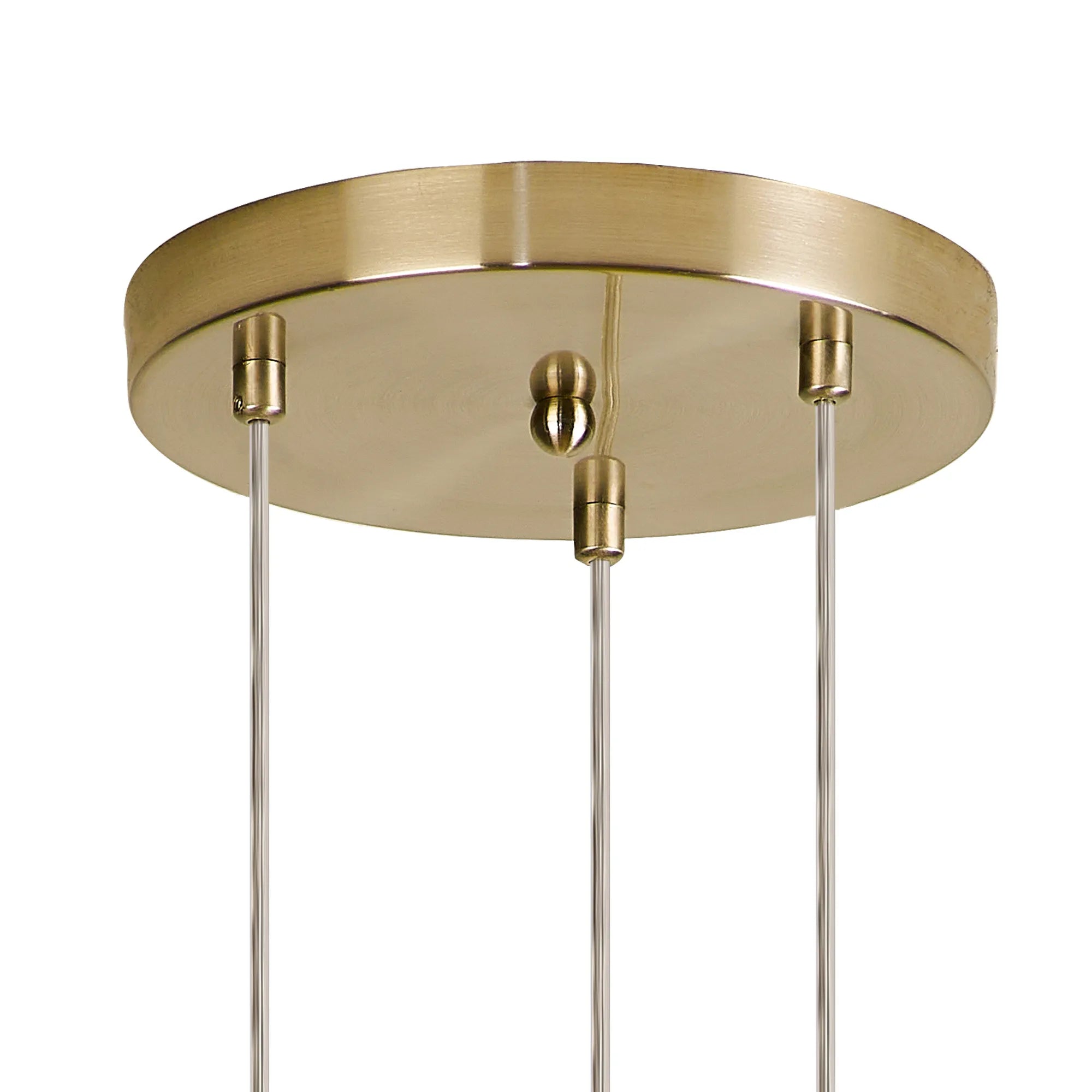 Deacon Round Pendant 3 Light - Satin Gold & Amber