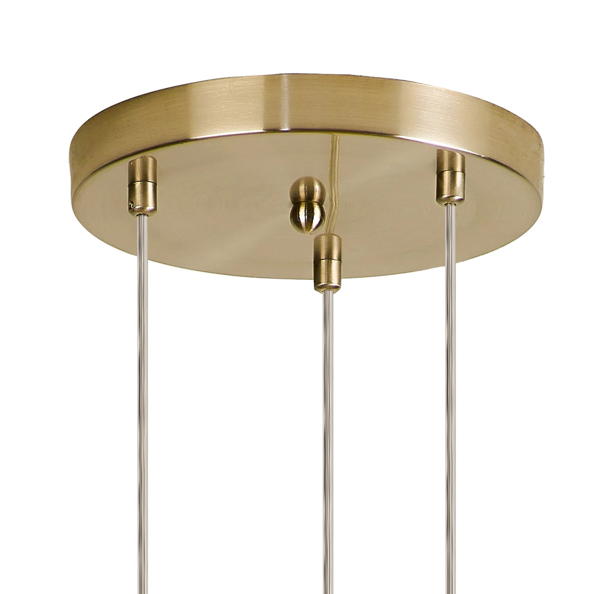 Deacon Round Pendant 3 Light - Satin Gold & Chrome