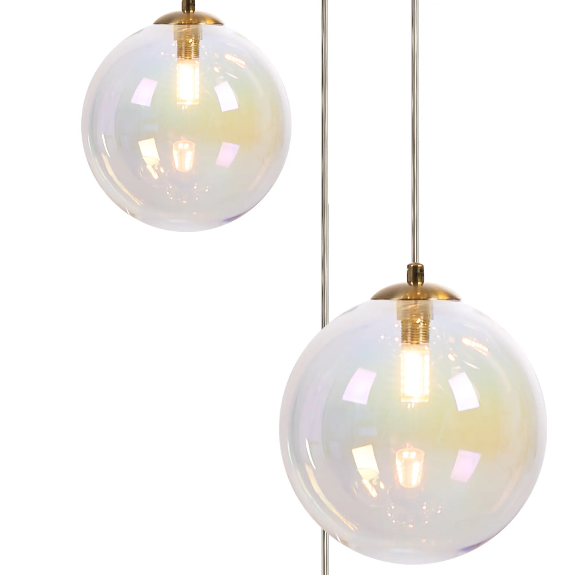 Deacon Round Pendant 3 Light - Satin Gold & Iridescent