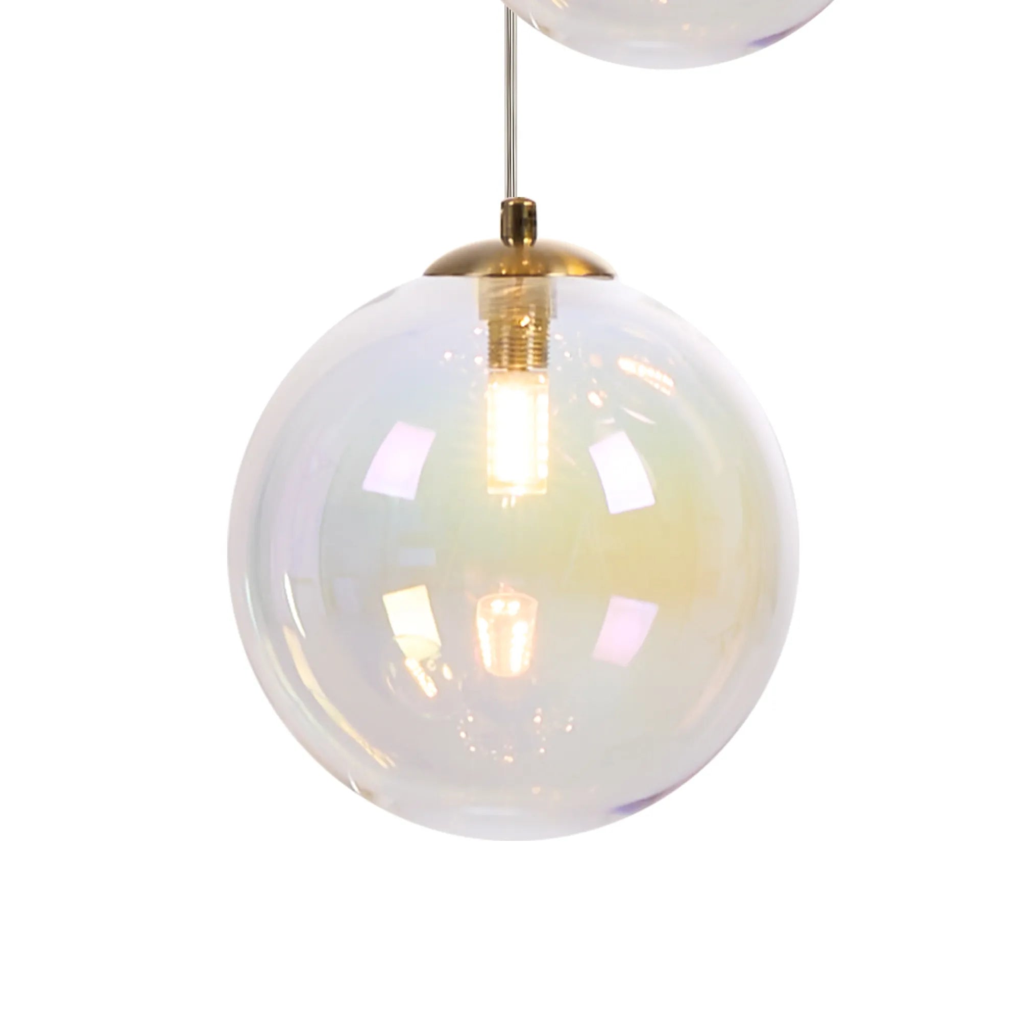 Deacon Round Pendant 3 Light - Satin Gold & Iridescent