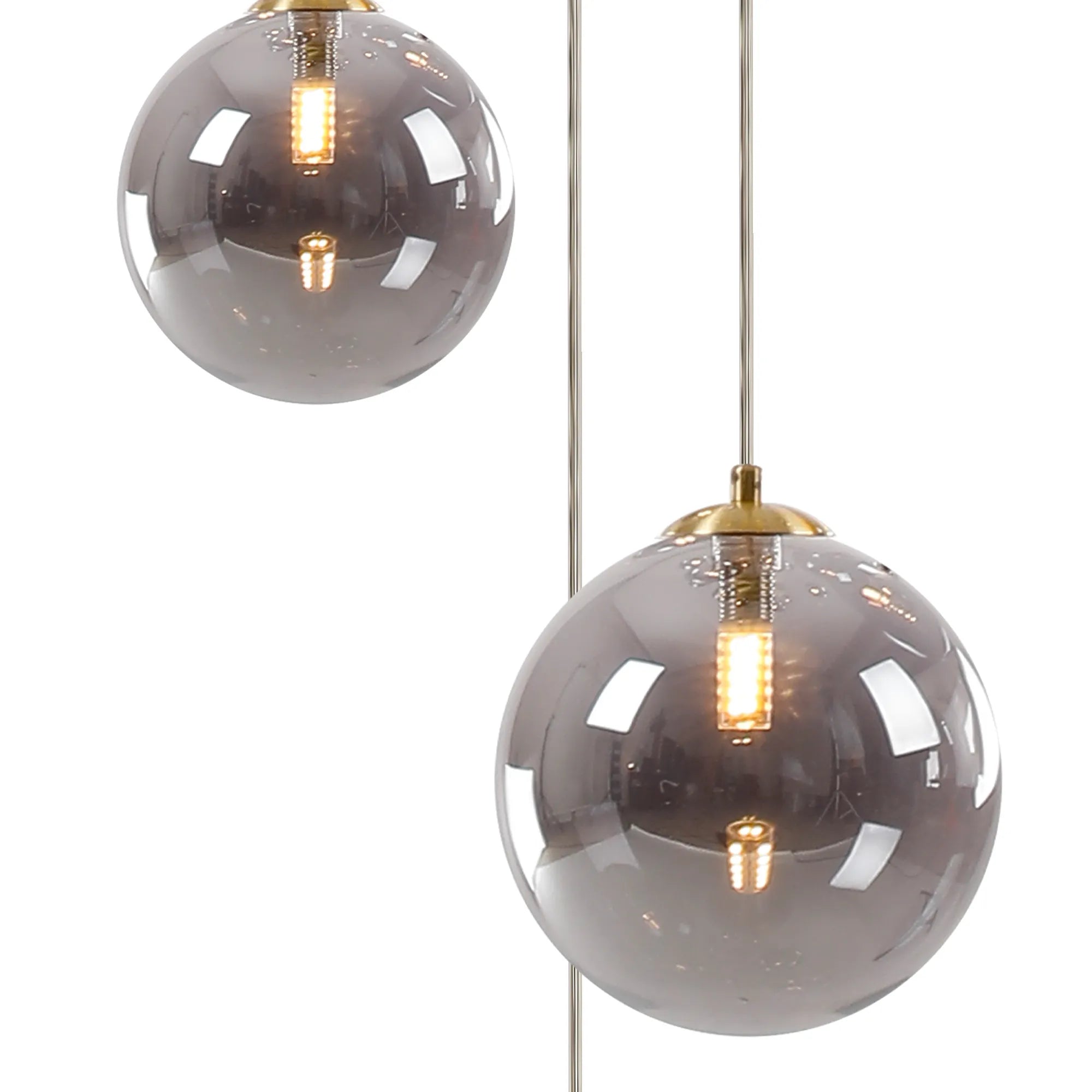 Deacon Round Pendant 3 Light - Satin Gold & Smoke