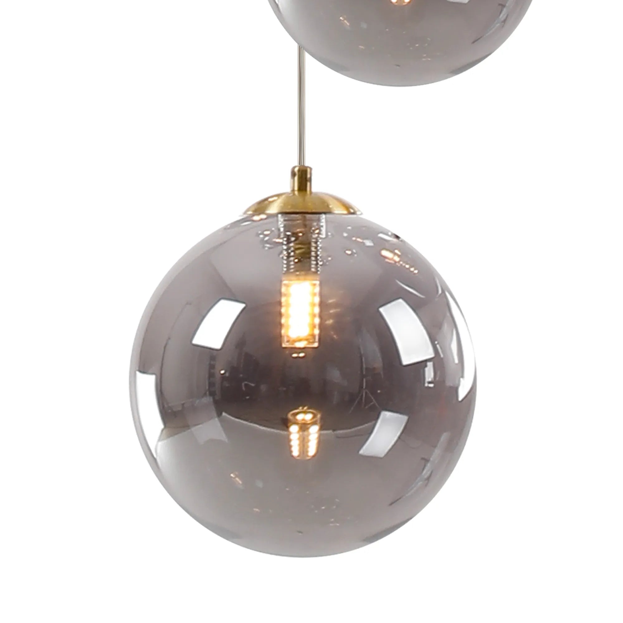 Deacon Round Pendant 3 Light - Satin Gold & Smoke