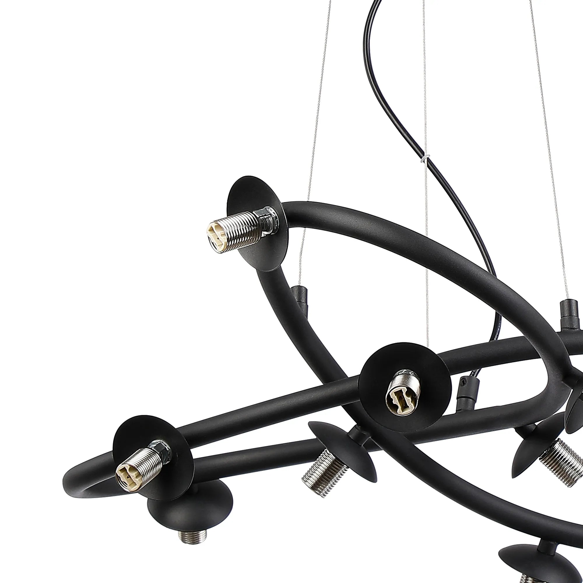 Deacon Twisted Pendant (Frame Only) 9 Light - Satin Black