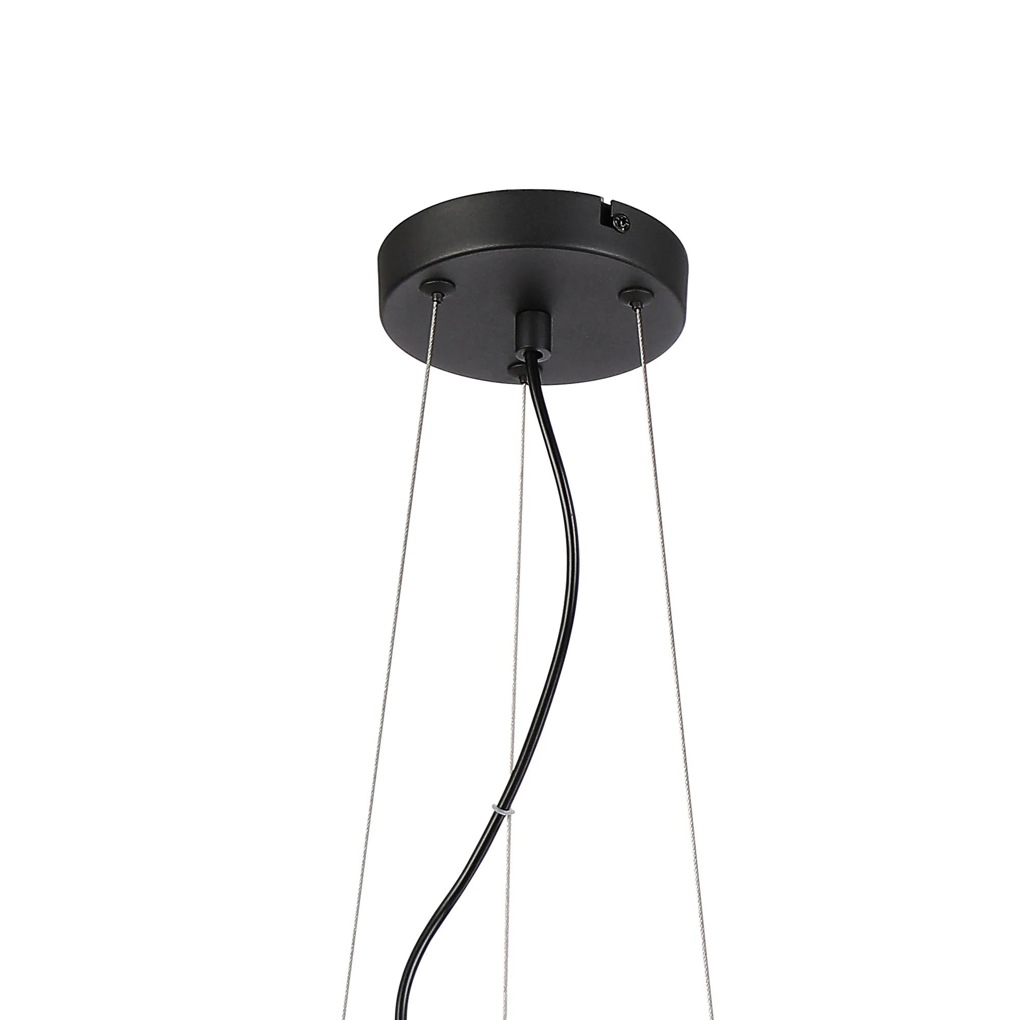 Deacon Twisted Pendant 9 Light - Satin Black Amber Plated Glass