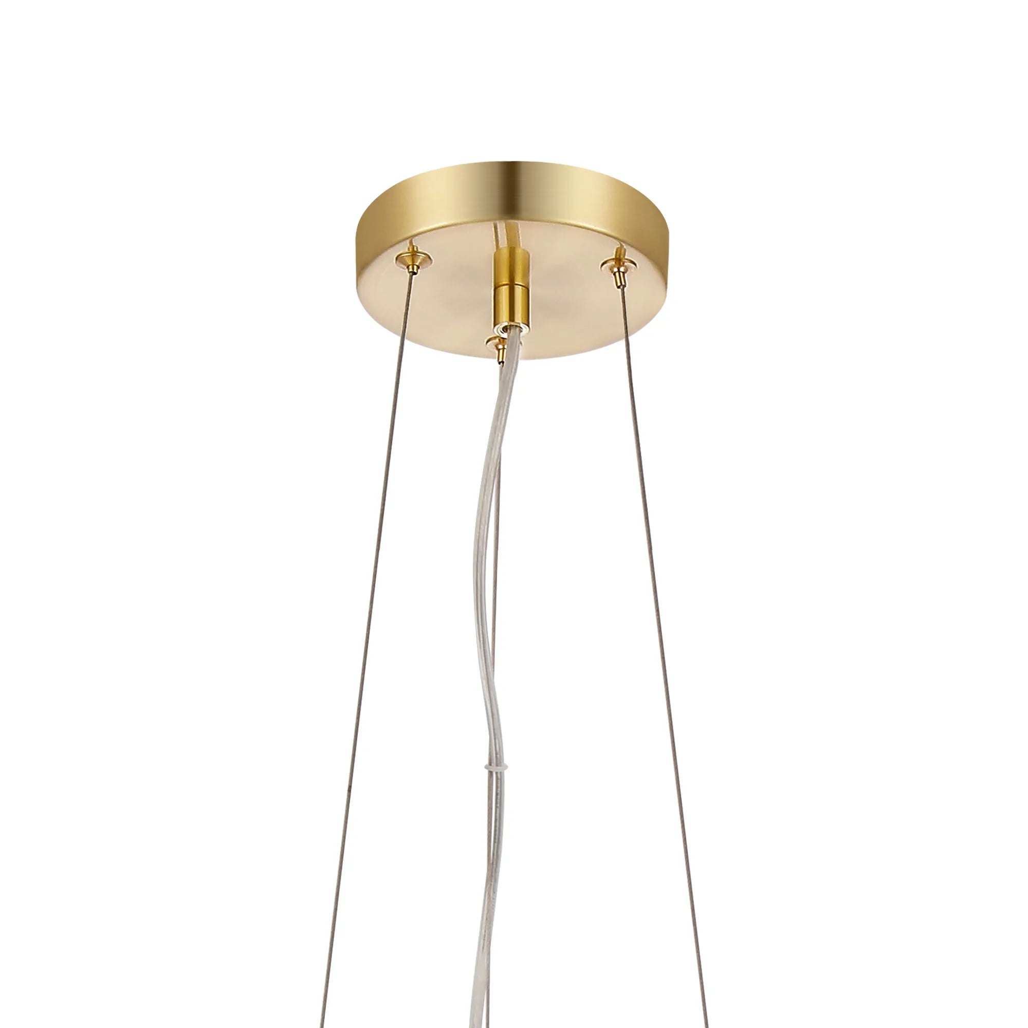Deacon Twisted Pendant 9 Light - Satin Gold Chrome Plated Glass