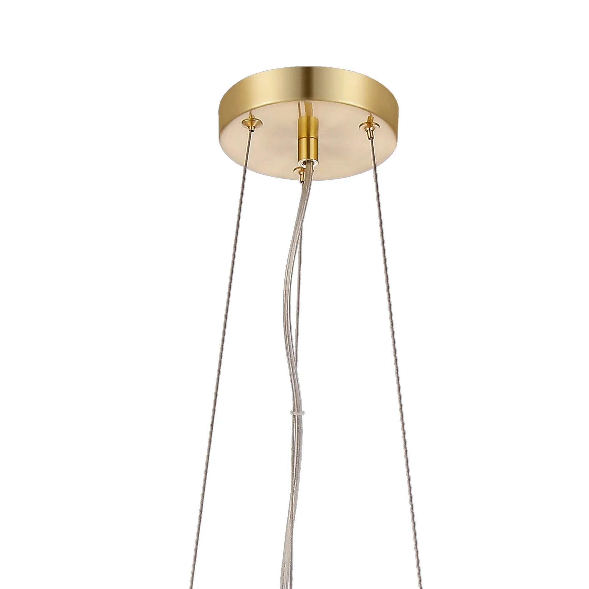 Deacon Twisted Pendant 9 Light - Satin Gold Opal Glass