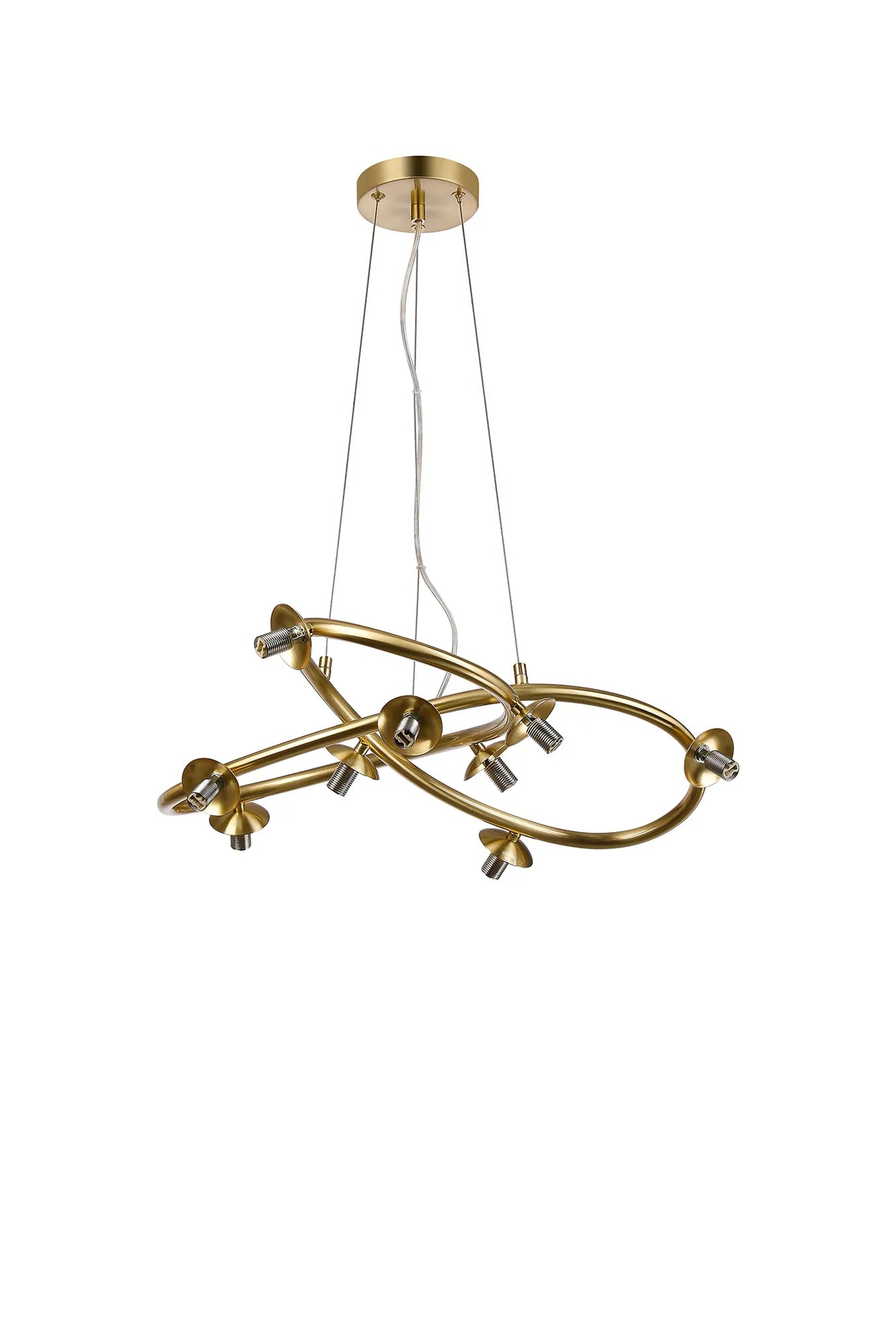 Deacon Twisted Pendant (Frame Only) 9 Light - Satin Gold