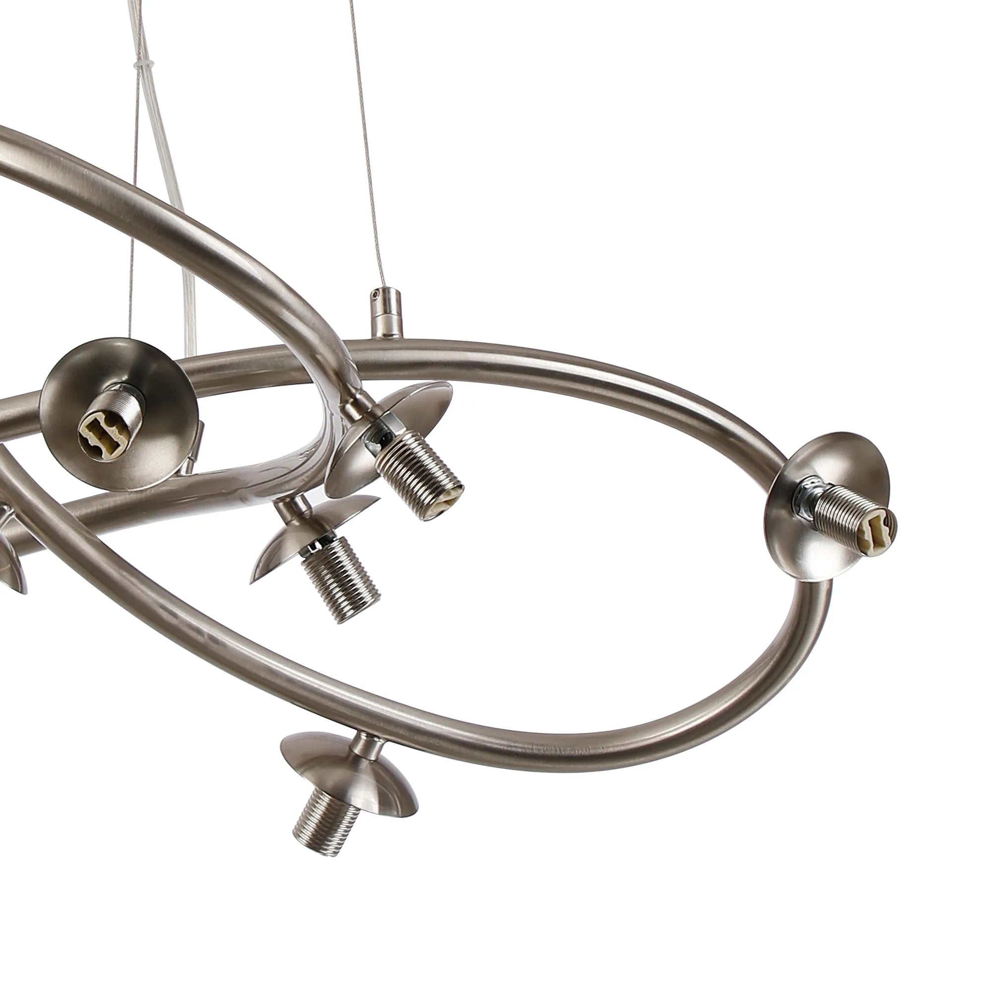 Deacon Twisted Pendant (Frame Only) 9 Light - Satin Nickel