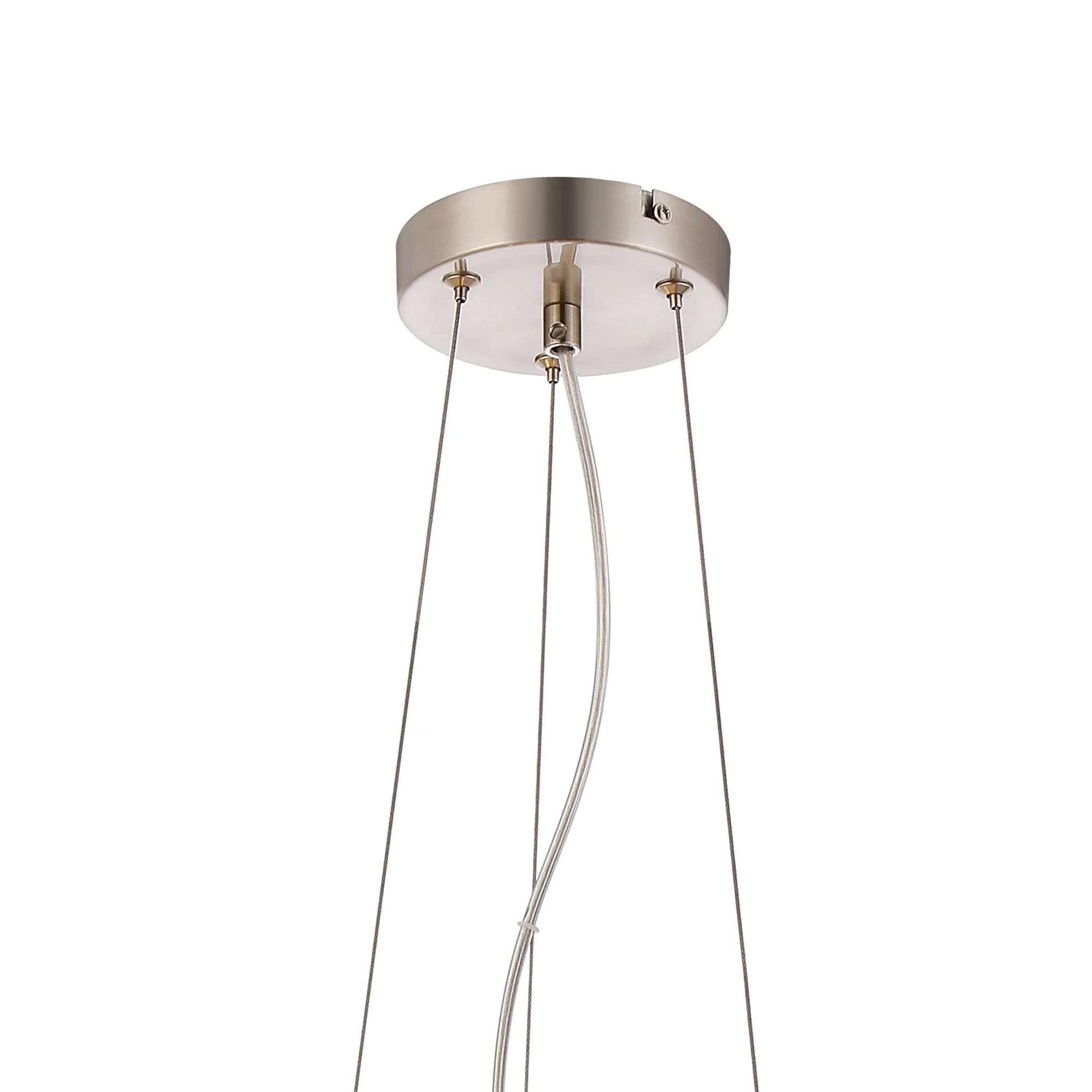 Deacon Twisted Pendant 9 Light - Satin Nickel Amber Plated Glass