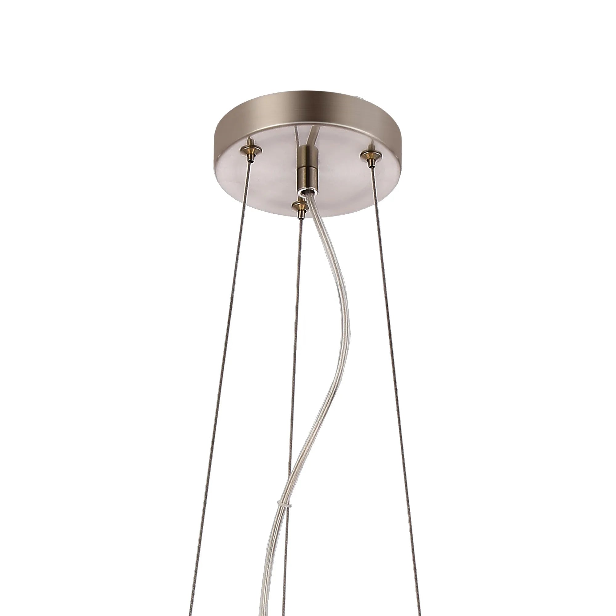 Deacon Twisted Pendant 9 Light - Satin Nickel Opal Glass