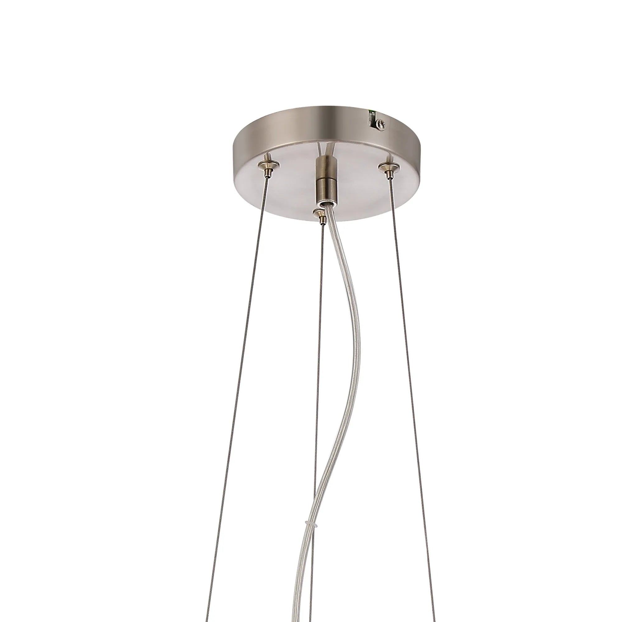 Deacon Twisted Pendant 9 Light - Satin Nickel Smoke Plated Glass