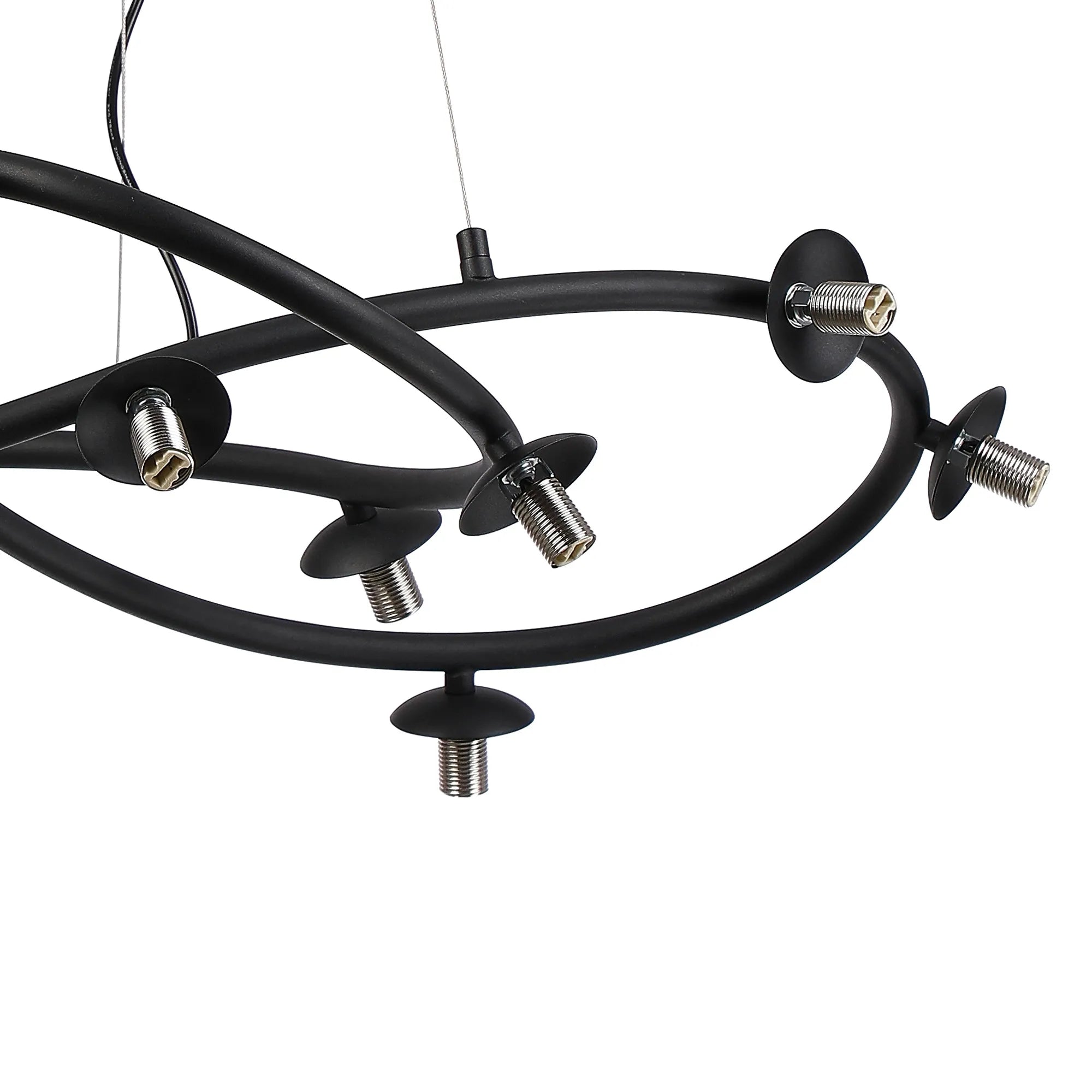 Deacon Twisted Pendant (Frame Only) 12 Light - Satin Black