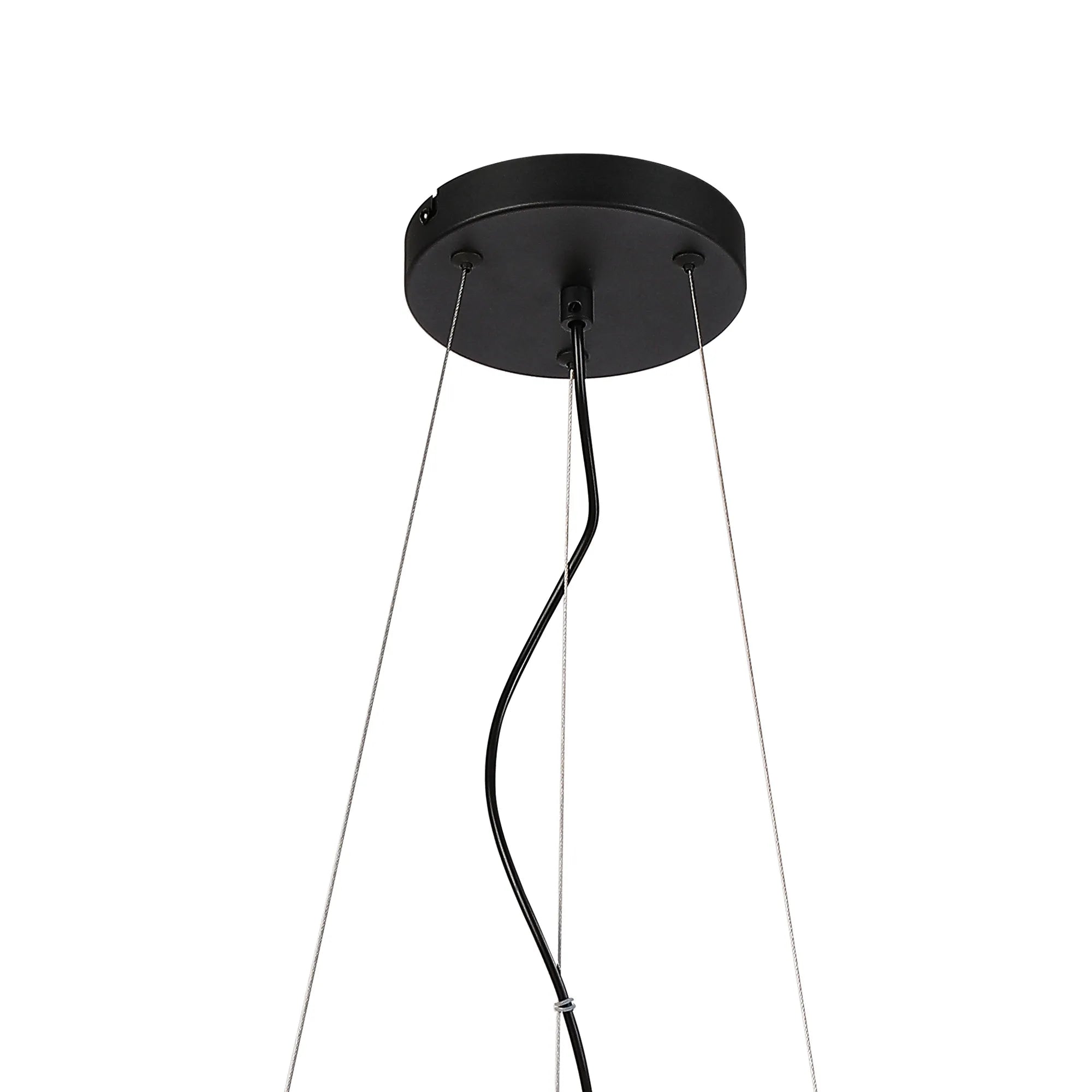 Deacon Twisted Pendant 12 Light - Satin Black Opal Glass