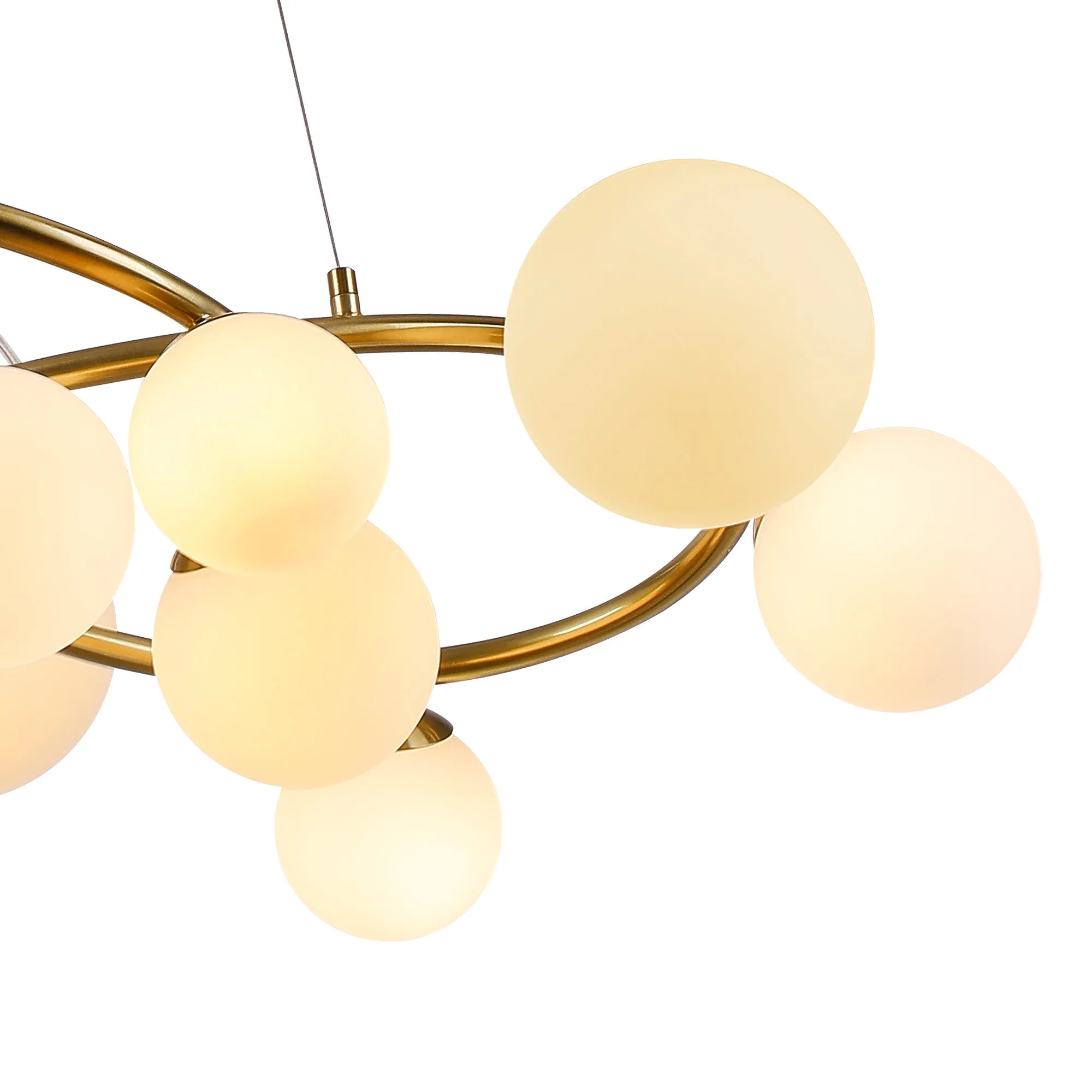 Deacon Twisted Pendant 12 Light - Satin Gold Opal Glass