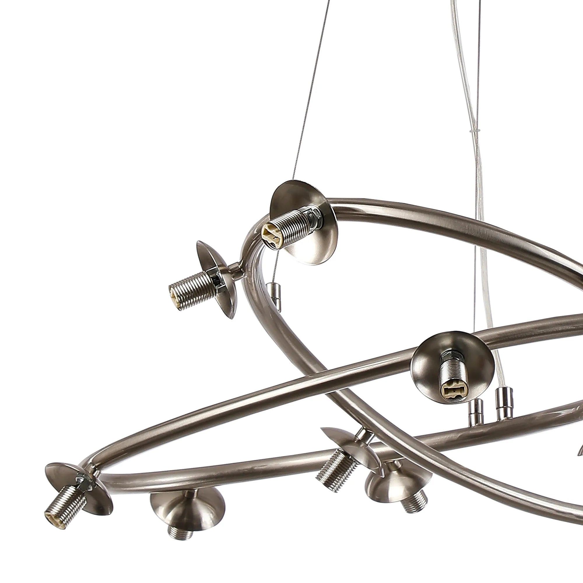 Deacon Twisted Pendant (Frame Only) 12 Light - Satin Nickel