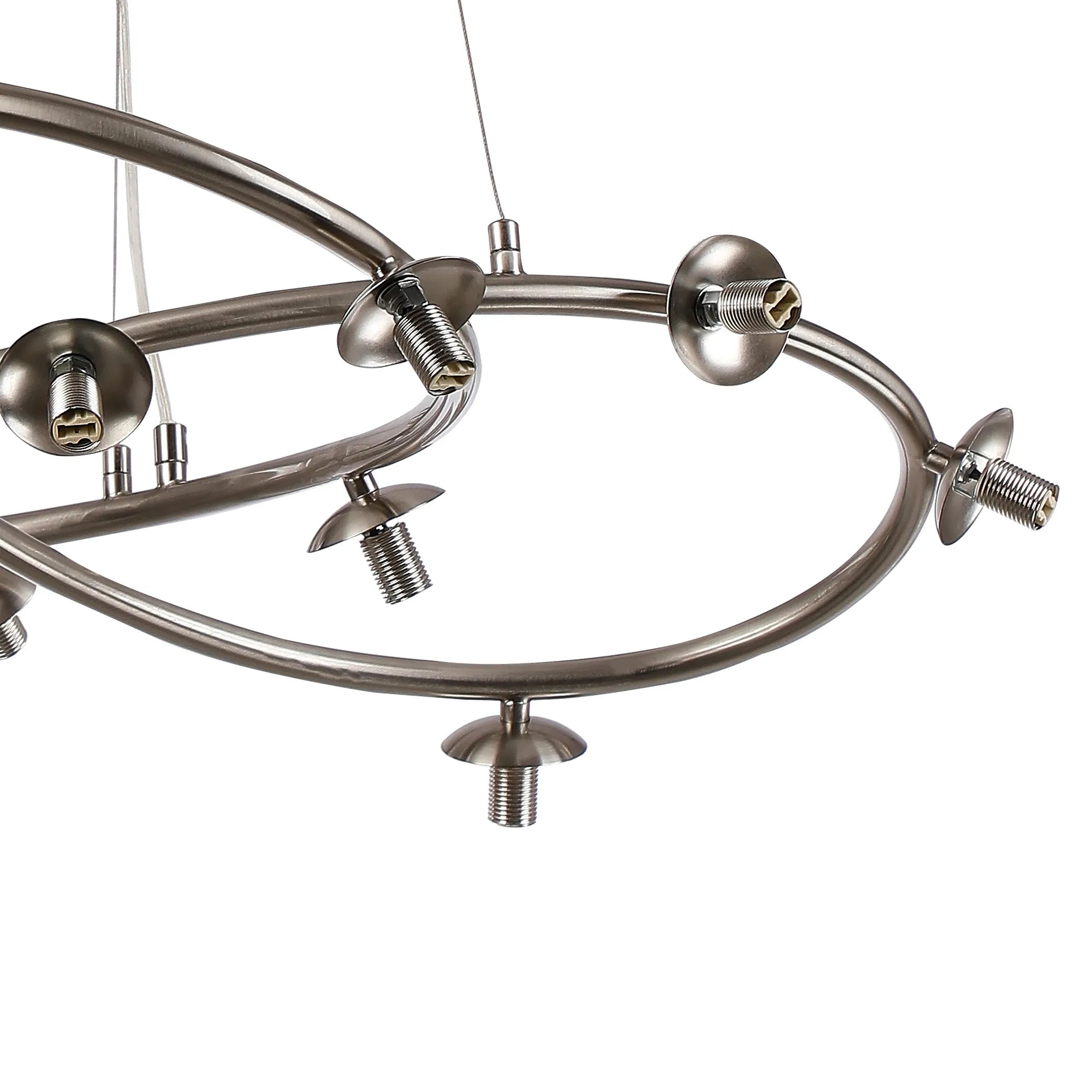 Deacon Twisted Pendant (Frame Only) 12 Light - Satin Nickel