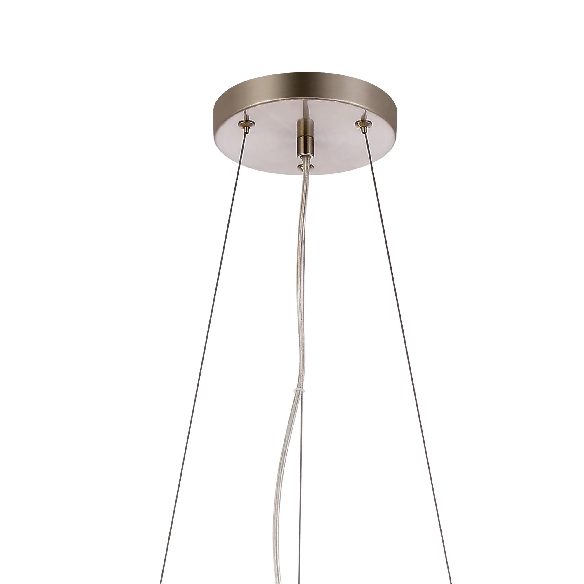 Deacon Twisted Pendant 12 Light - Satin Nickel Iridescent Plated Glass