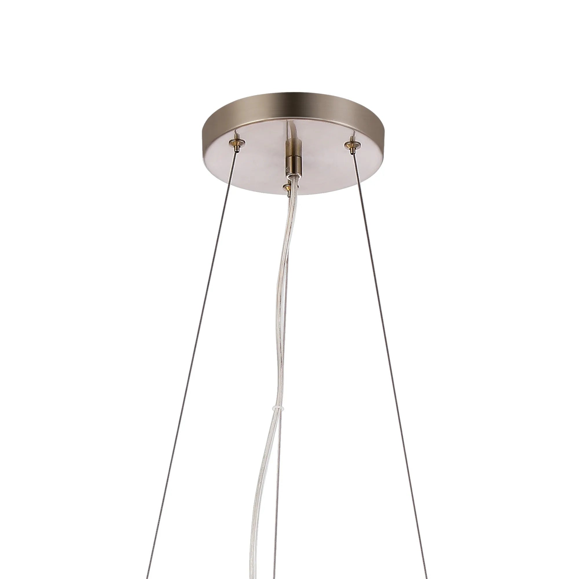 Deacon Twisted Pendant 12 Light - Satin Nickel Opal Glass
