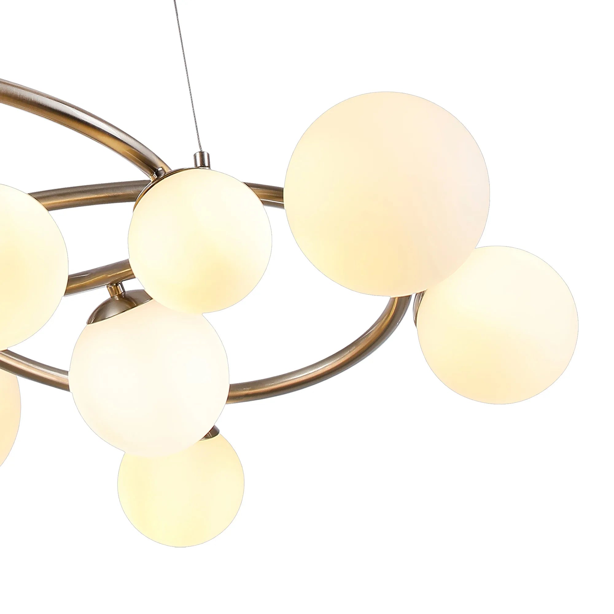 Deacon Twisted Pendant 12 Light - Satin Nickel Opal Glass