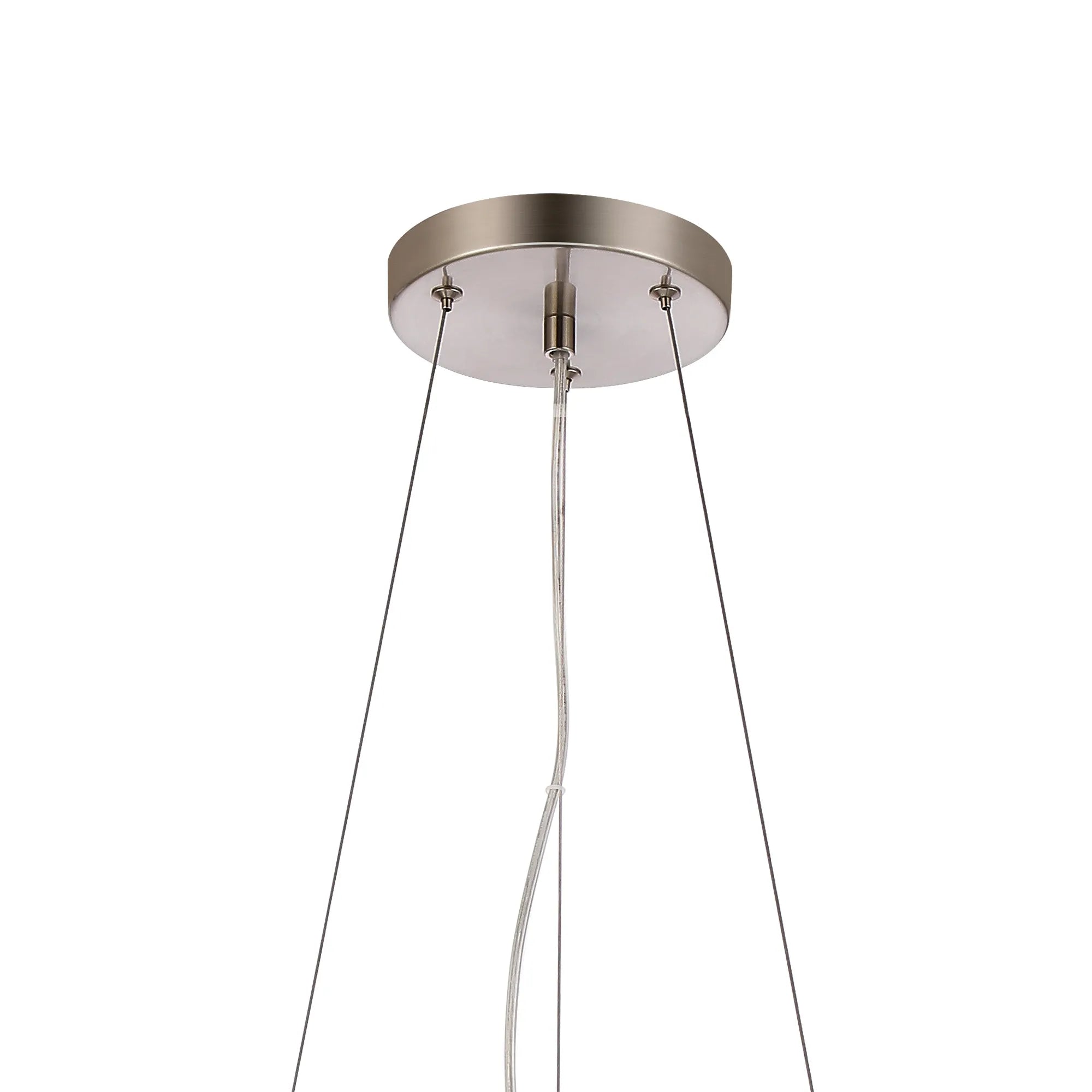 Deacon Twisted Pendant 12 Light - Satin Nickel Smoke Plated Glass