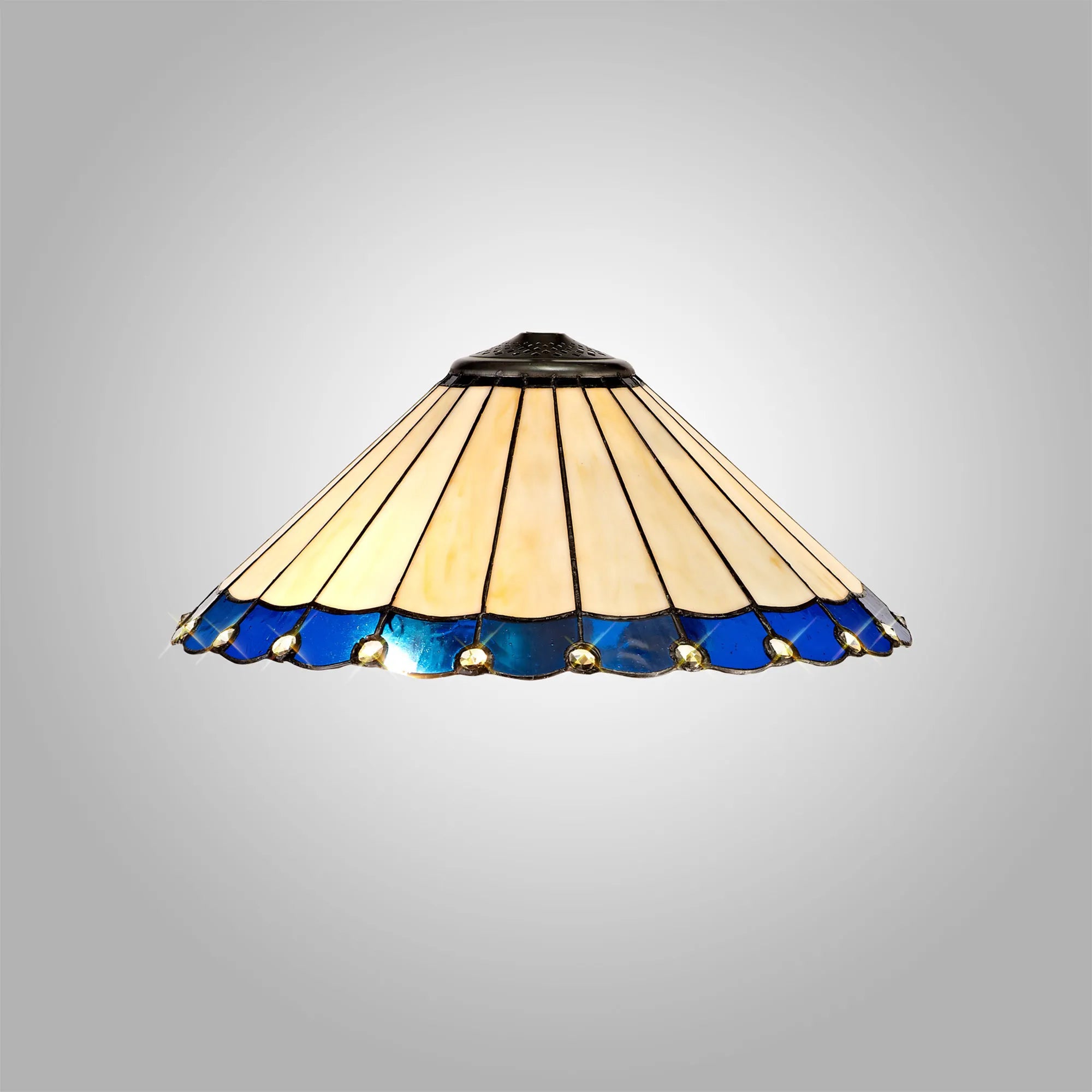Amberley Tiffany 40cm Shade Only - Blue & Cream & Crystal