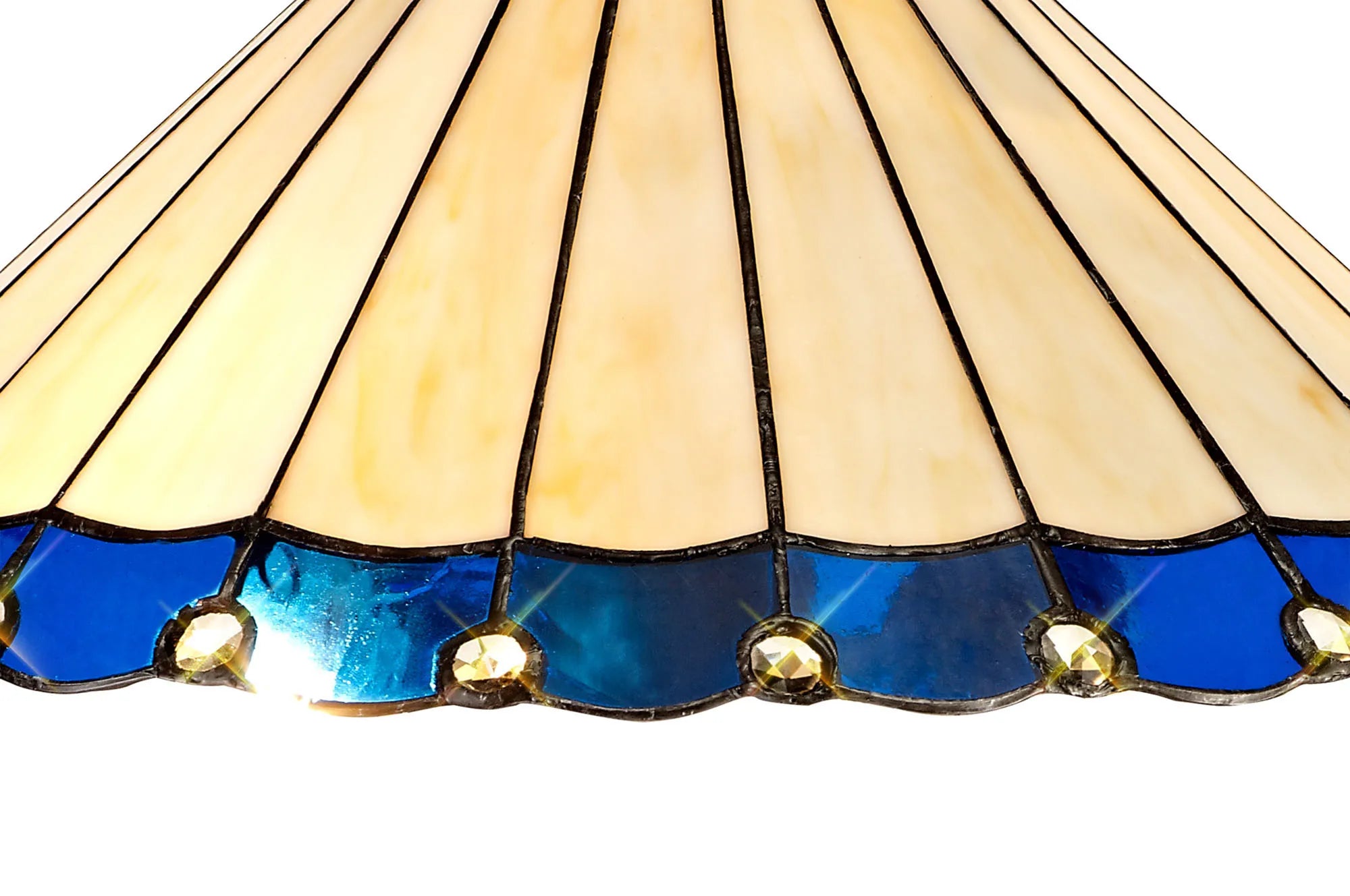Amberley Tiffany 40cm Shade Only - Blue & Cream & Crystal
