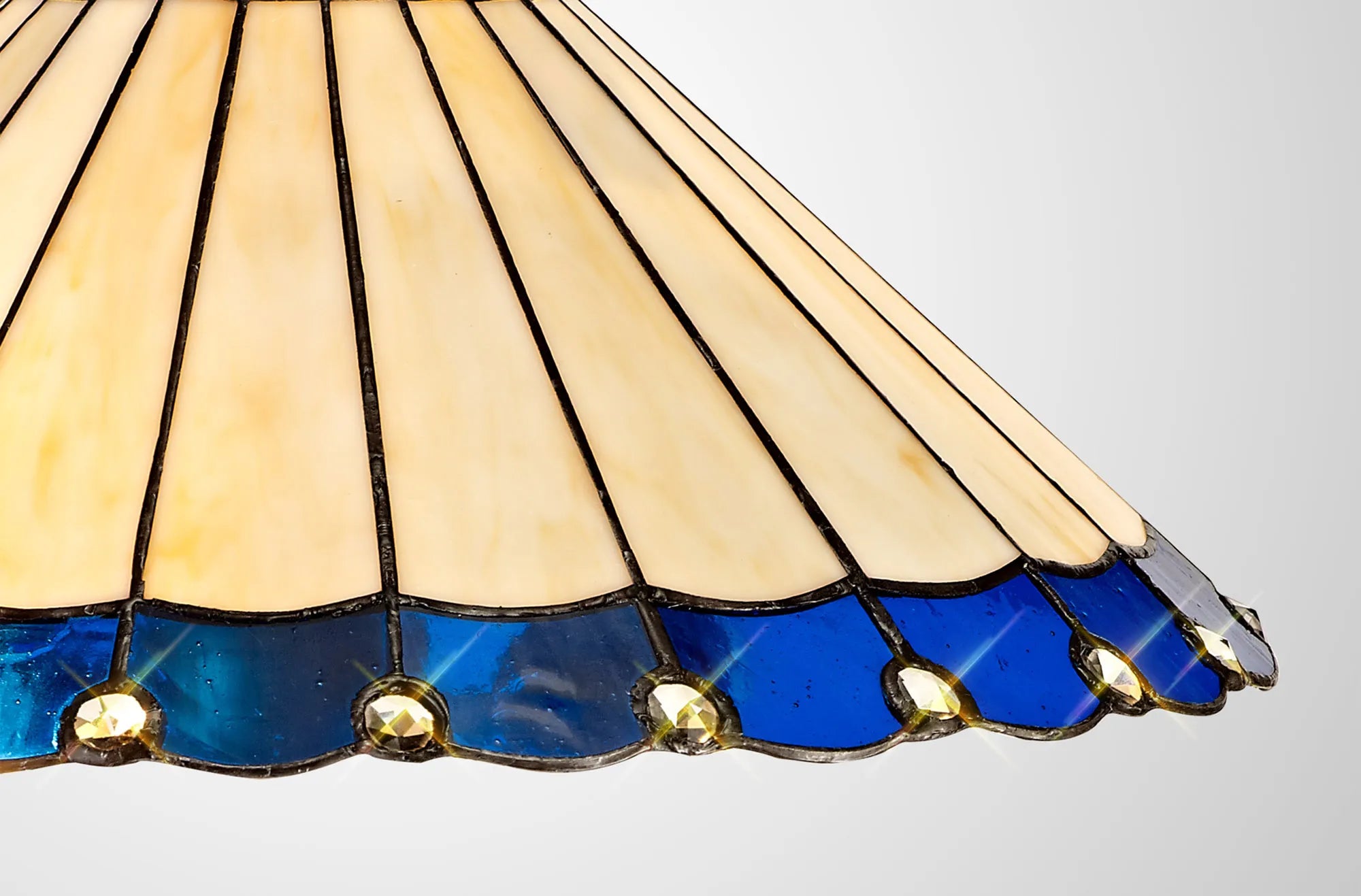 Amberley Tiffany 40cm Shade Only - Blue & Cream & Crystal