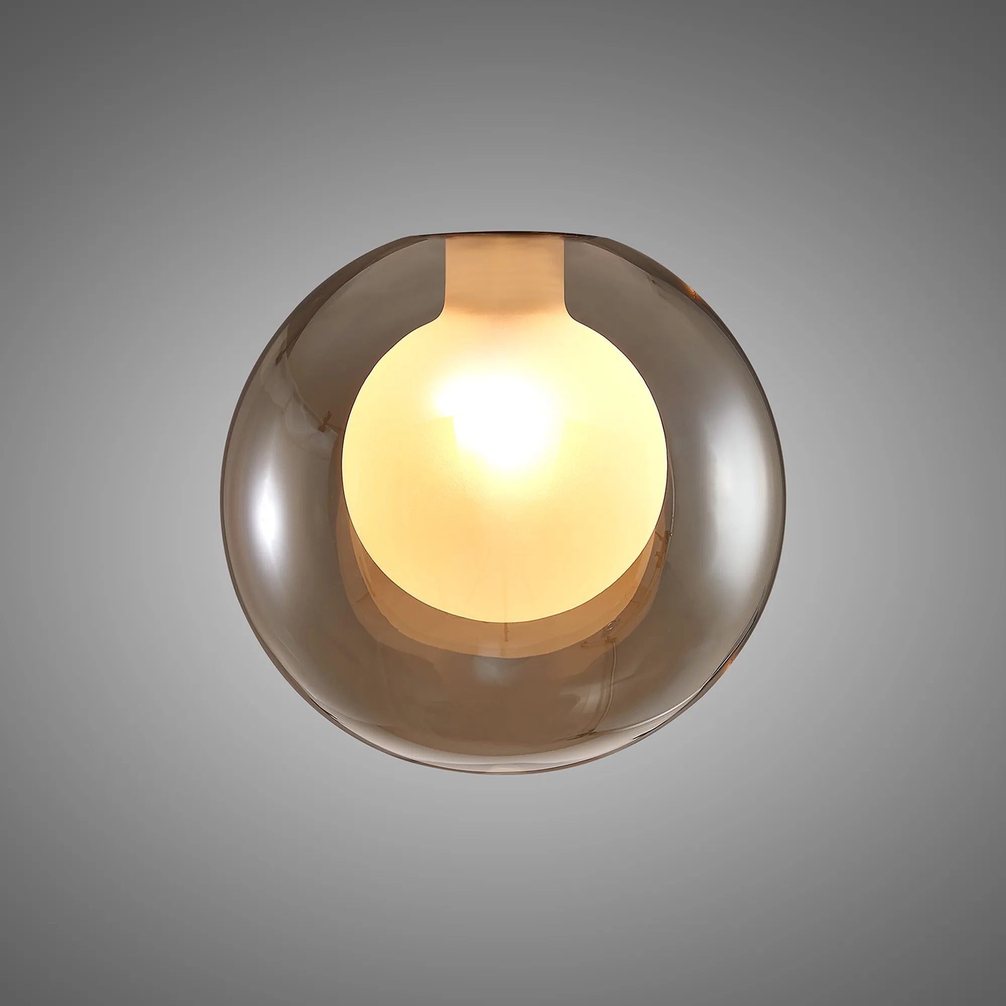 Bradley 12cm Round Cognac with Inner Frosted Globe (A) Glass Shade