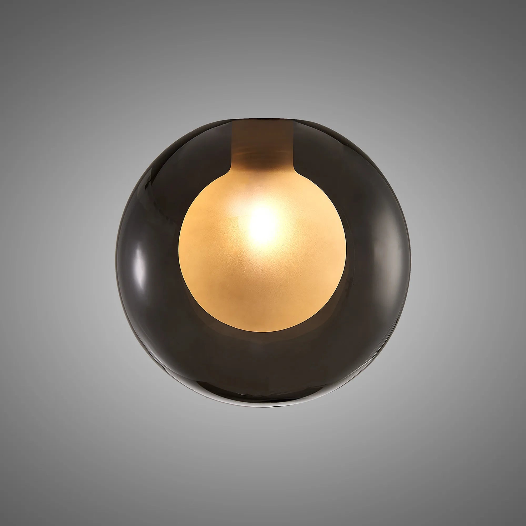 Bradley 12cm Round Smoke with Inner Frosted Globe (A) Glass Shade