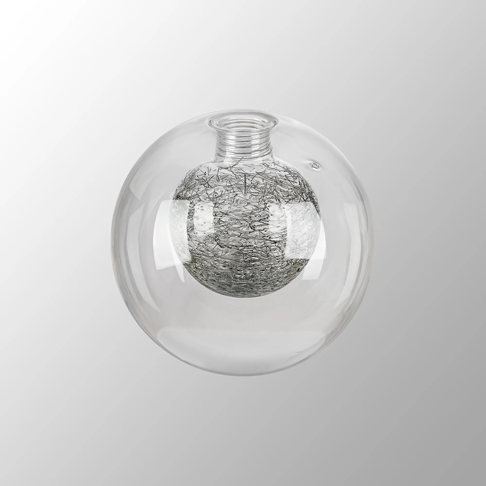 Bradley 12cm Round Clear with Inner Black Globe (C) Glass Shade