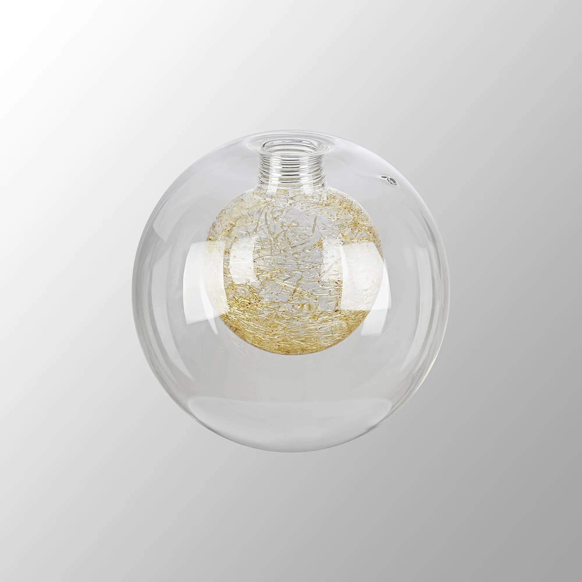 Bradley 12cm Round Clear with Inner Gold Globe (C) Glass Shade