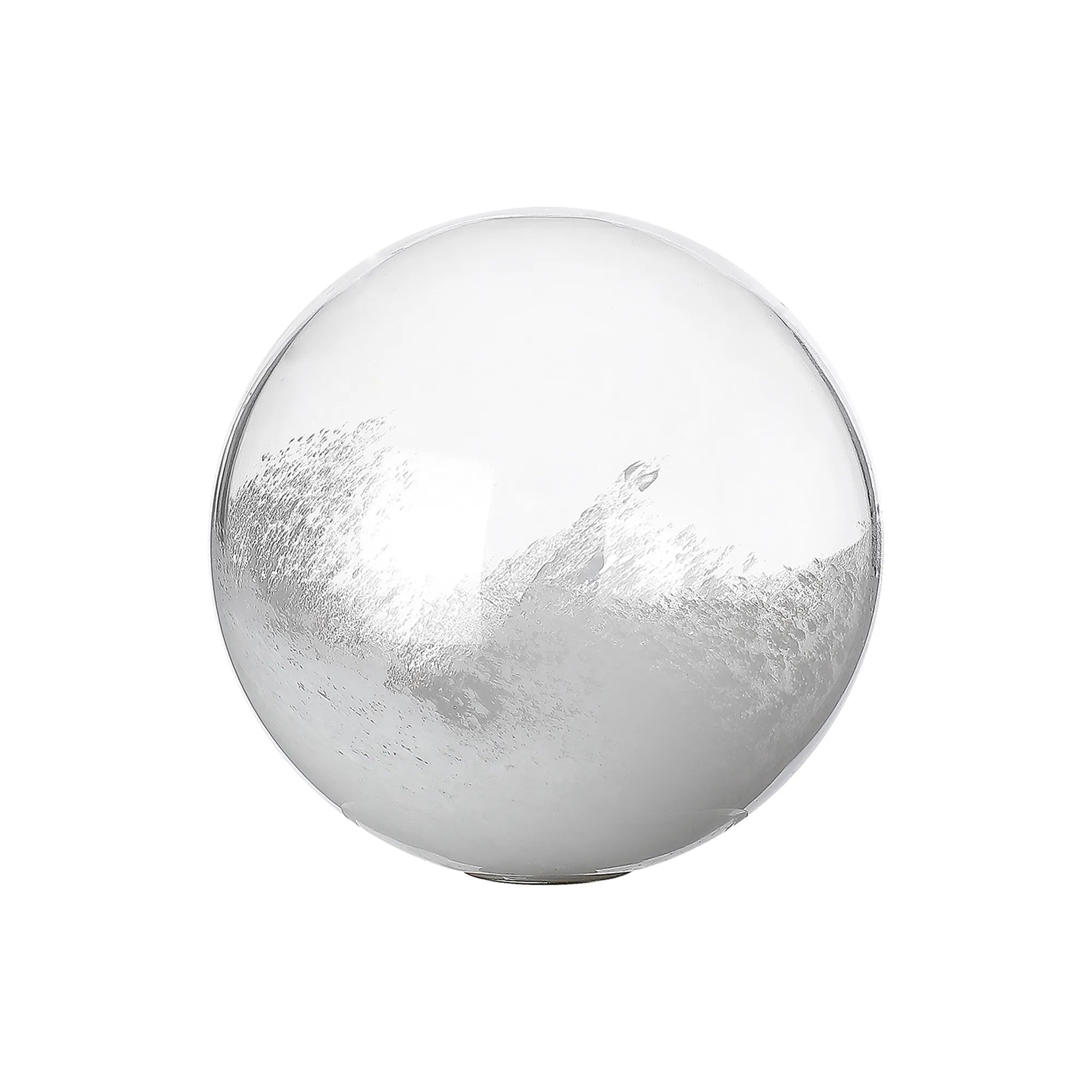 Bradley 12cm Two-Tone Snow Specks Round Glass Shade (K) - White & Clear