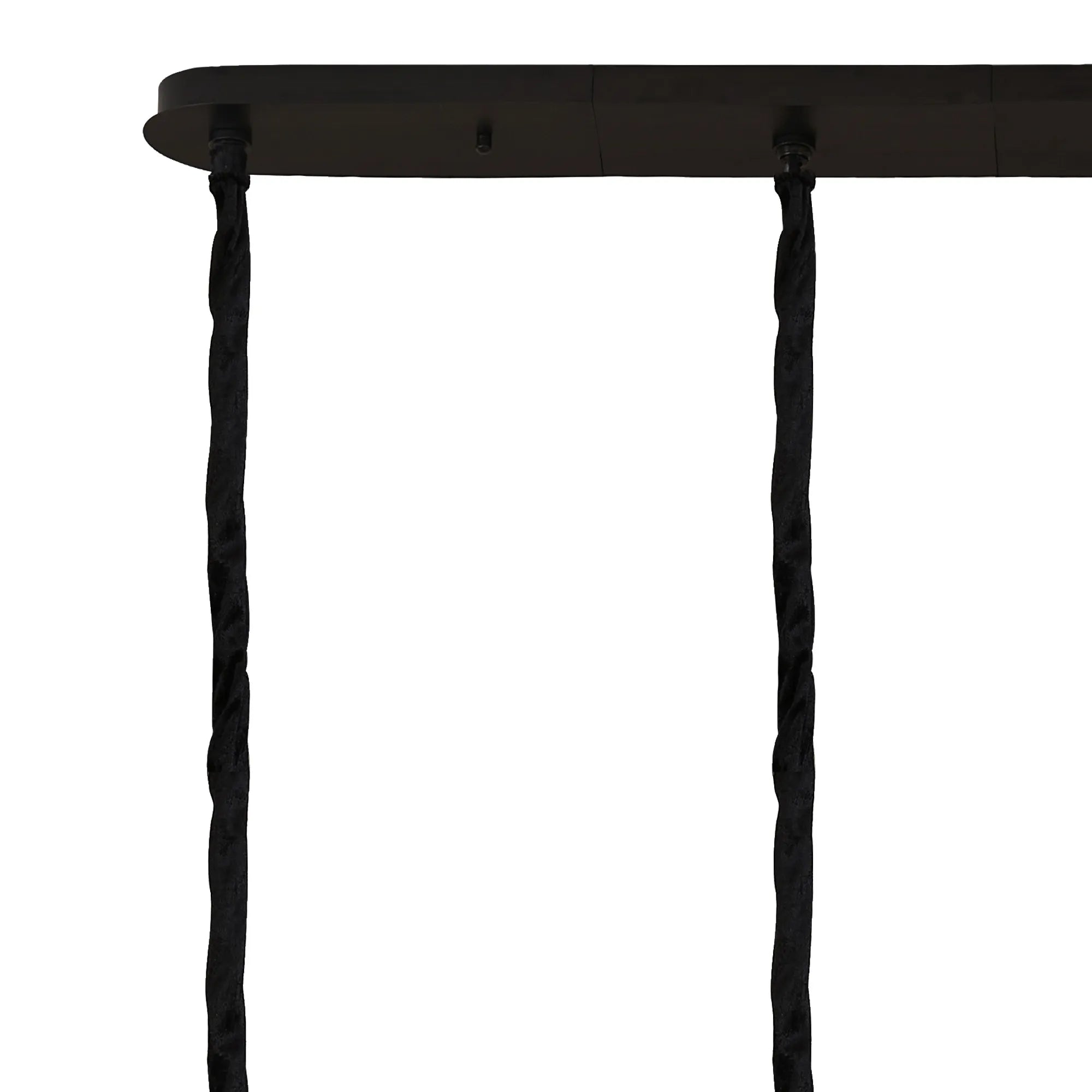 Cedar 180 x 40cm Linear Pendant 9 Light - Matt Black & Cognac Sculpted Glass