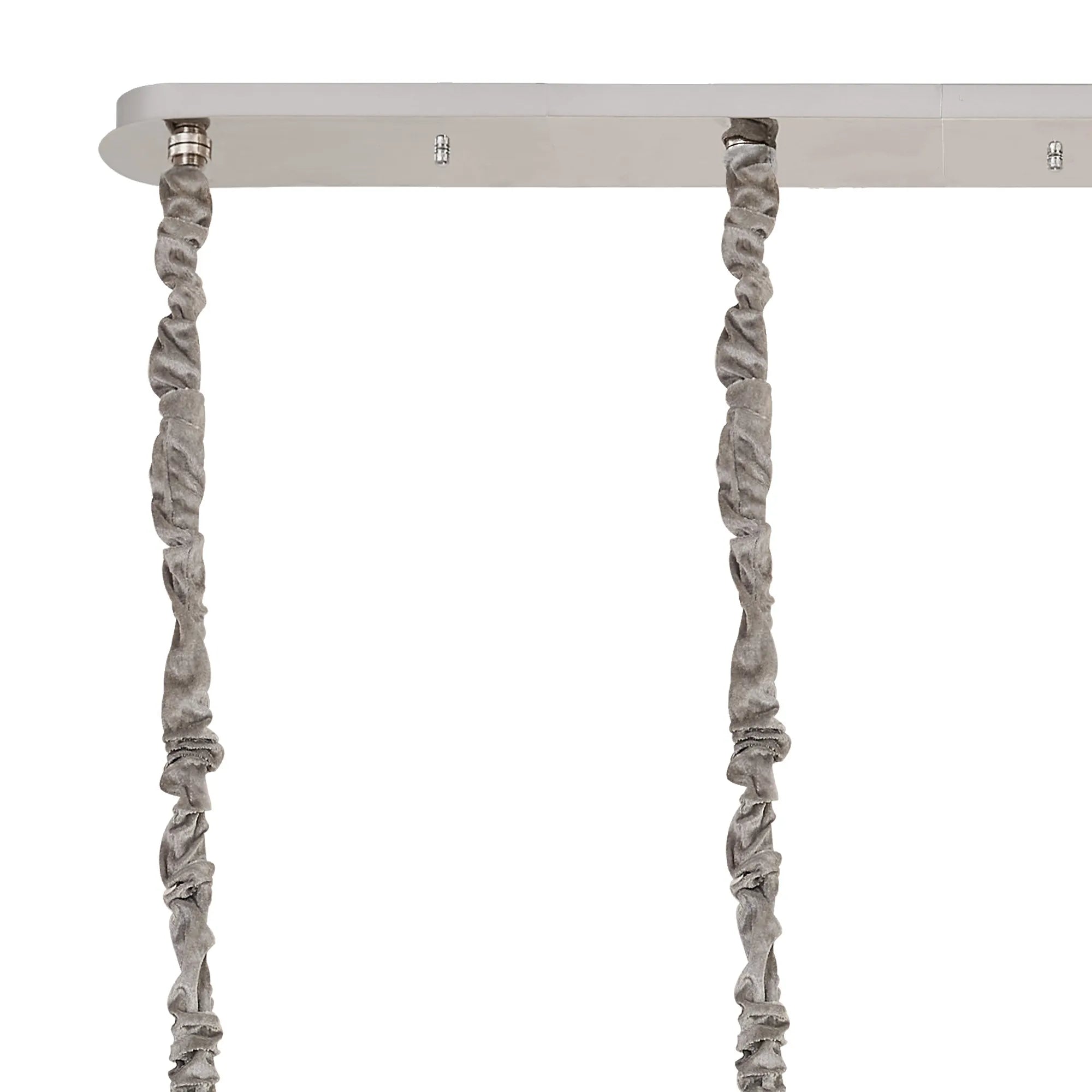 Cedar 180 x 40cm Linear Pendant 9 Light - Polished Nickel & Clear Sculpted Glass