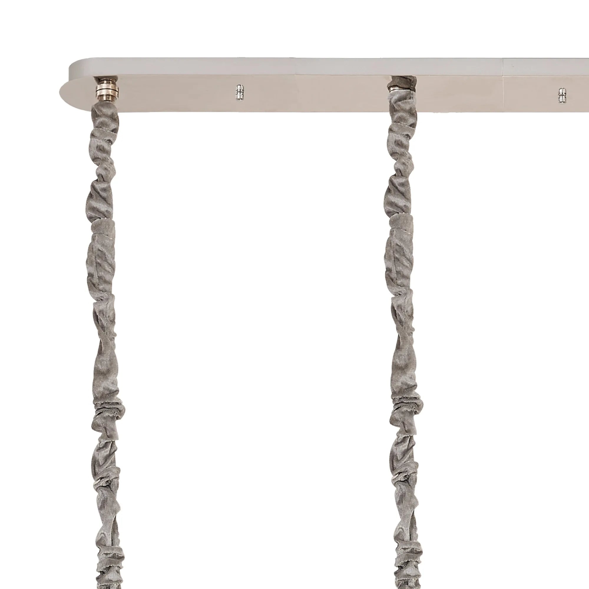 Cedar 180 x 40cm Linear Pendant 9 Light - Polished Nickel & Smoked Sculpted Glass