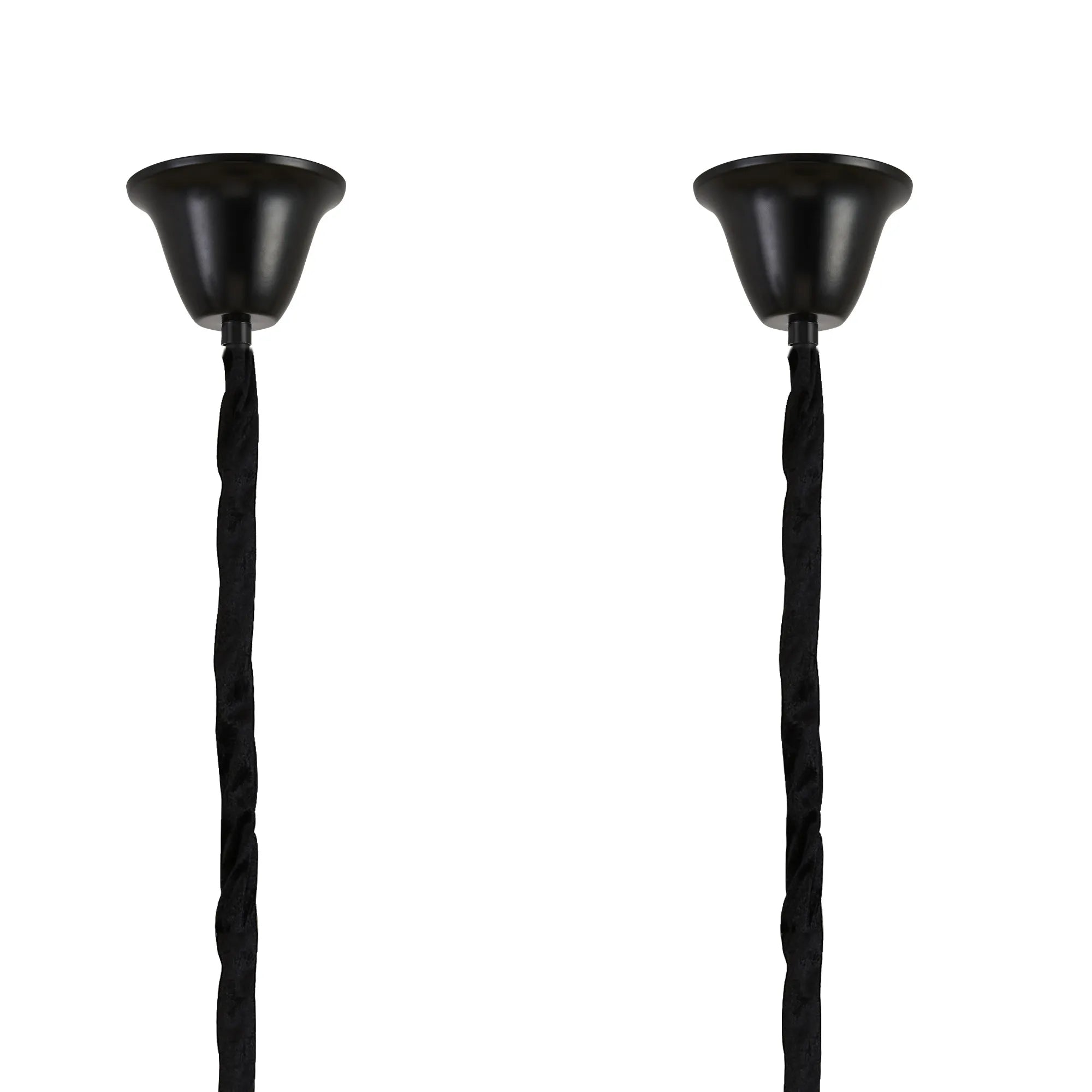 Cedar 180 x 40cm Linear Pendant With Bell Cup 9 Light - Matt Black & Cognac Sculpted Glass