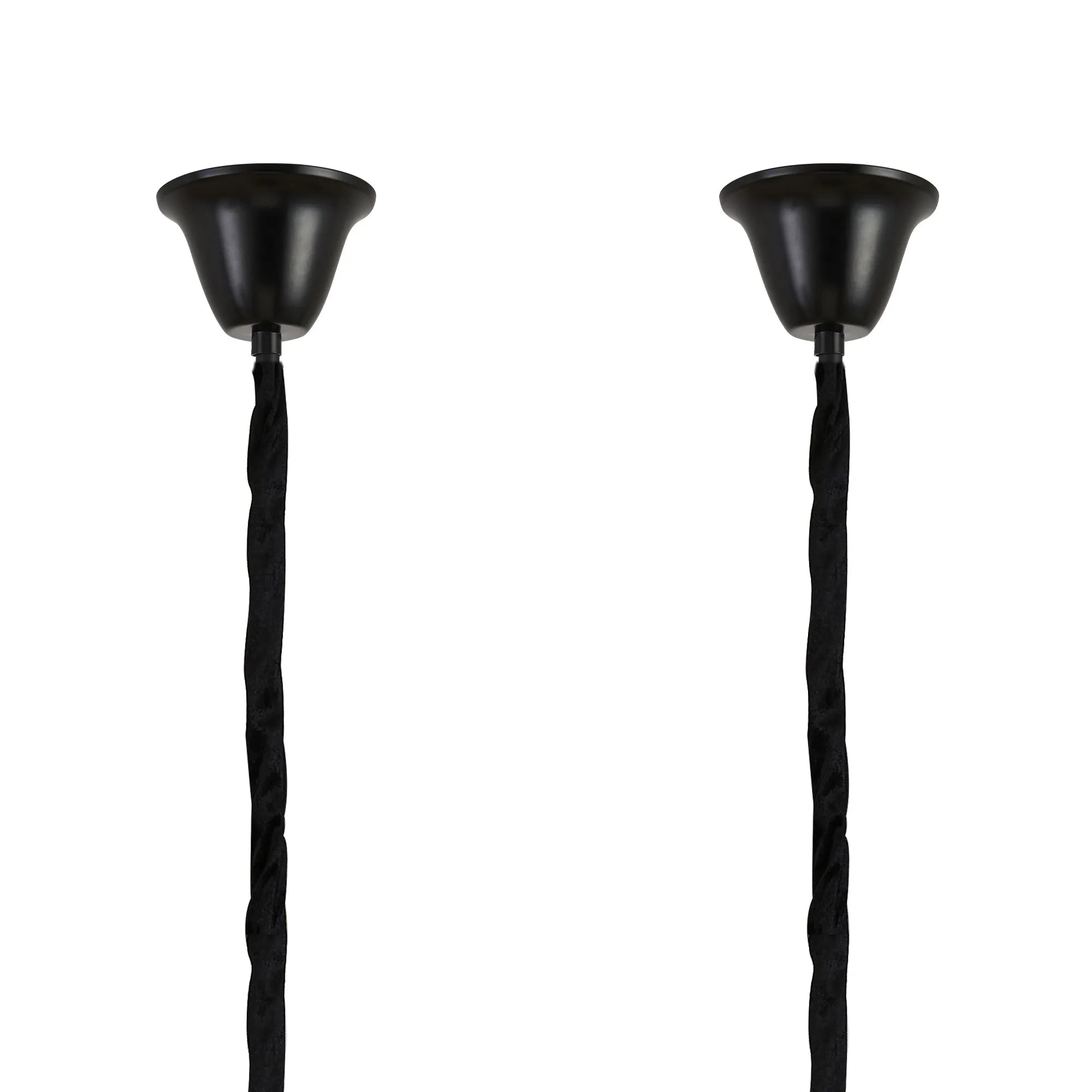 Cedar 180 x 40cm Linear Pendant With Bell Cup 9 Light - Matt Black & Clear Sculpted Glass