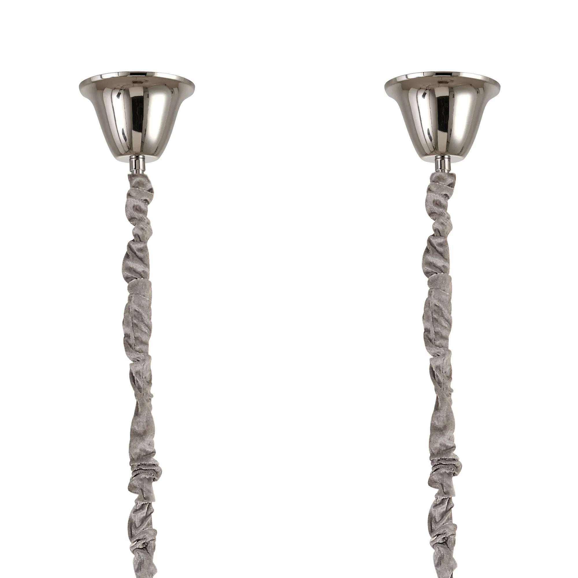 Cedar 180 x 40cm Linear Pendant With Bell Cup 9 Light - Polished Nickel & Clear Sculpted Glass