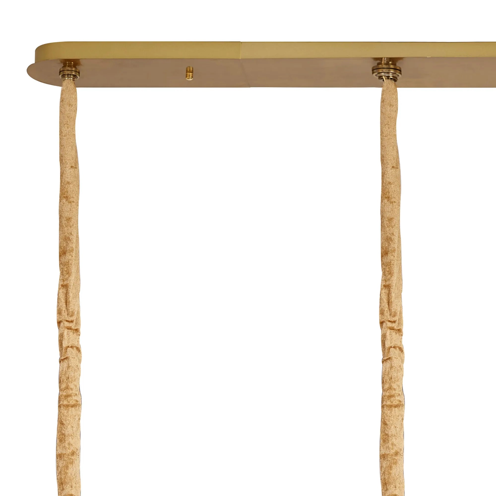 Cedar 200 x 40cm Linear Pendant 10 Light - Brass & Clear Sculpted Glass