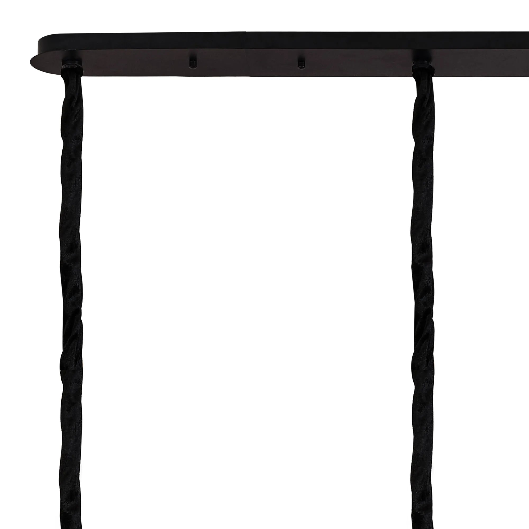 Cedar 200 x 40cm Linear Pendant 10 Light - Matt Black & Smoked Sculpted Glass
